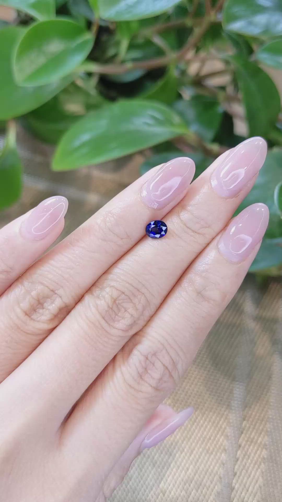 0.84 Ct. Blue Sapphire from Ceylon (Sri Lanka) Size Video