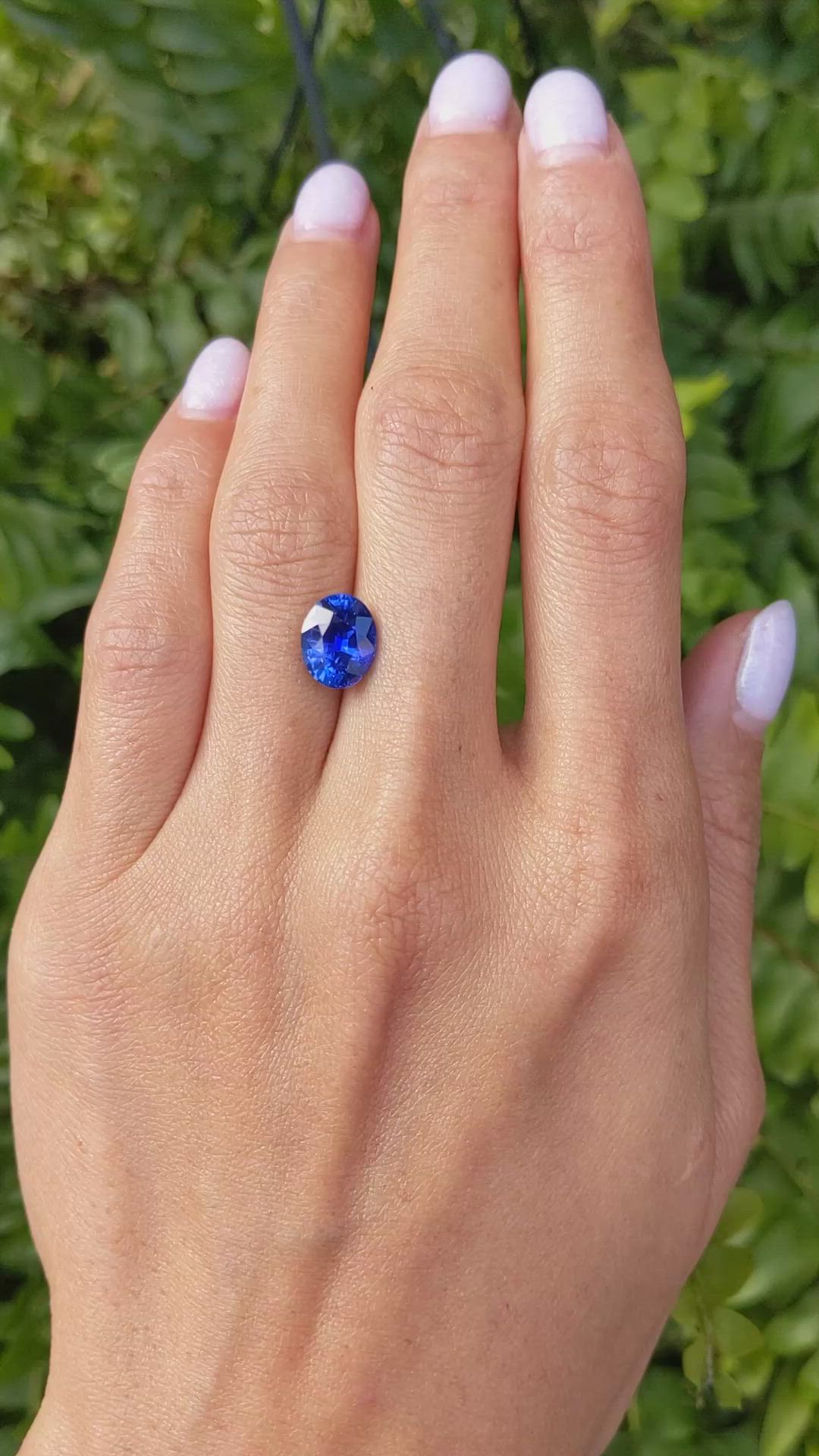 3.11 Ct. Blue Sapphire from Ceylon (Sri Lanka) Size Video