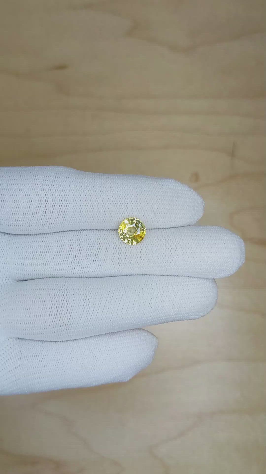 2.01 Ct. Yellow Sapphire from Ceylon (Sri Lanka) Size Video