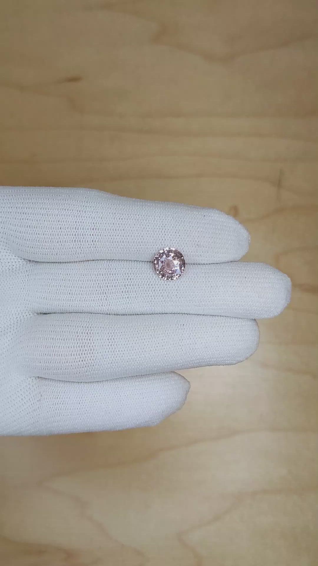 2.40 Ct. Peach Sapphire from Ceylon (Sri Lanka) Size Video