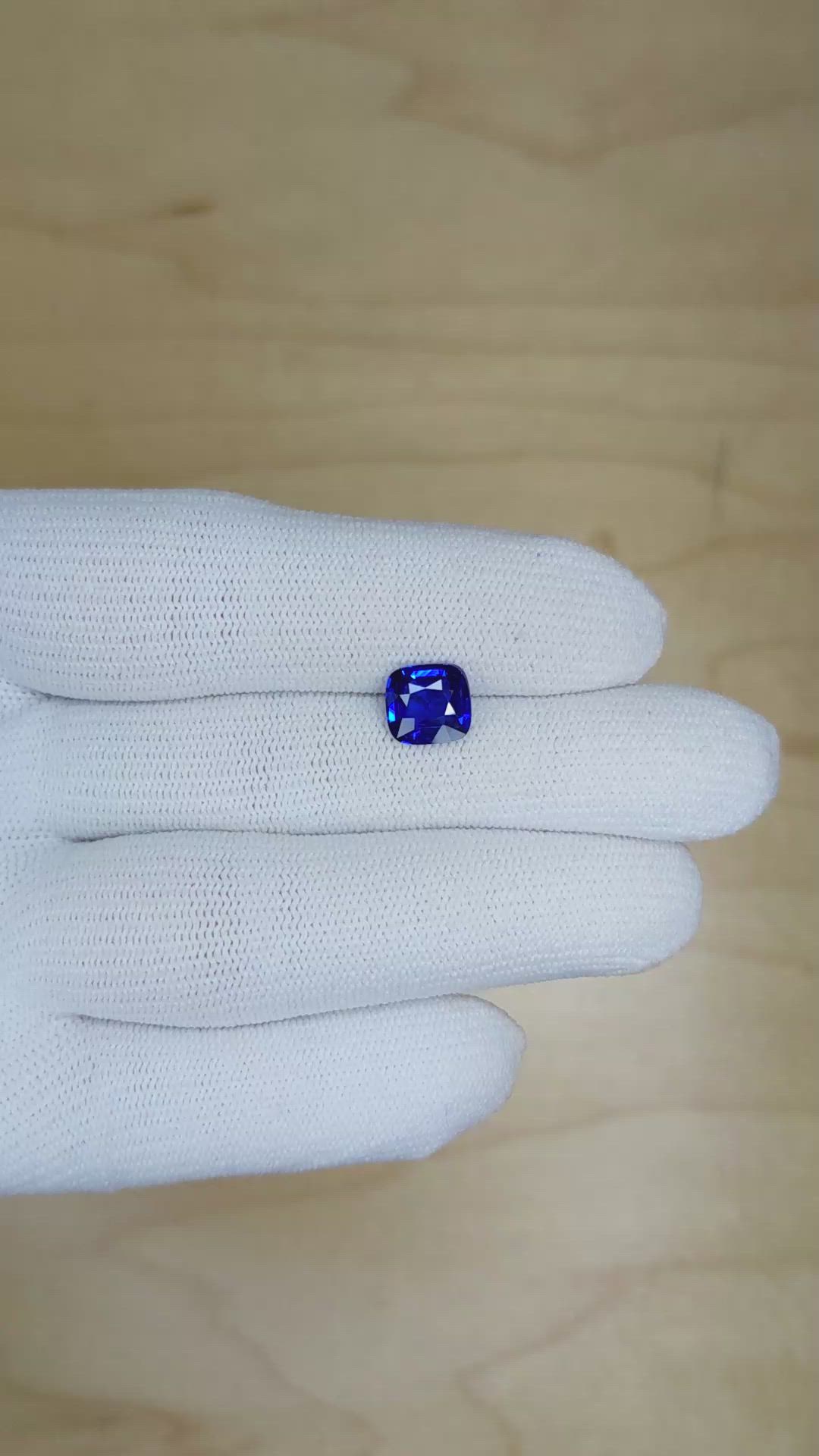 2.11 Ct. Blue Sapphire from Ceylon (Sri Lanka) Size Video