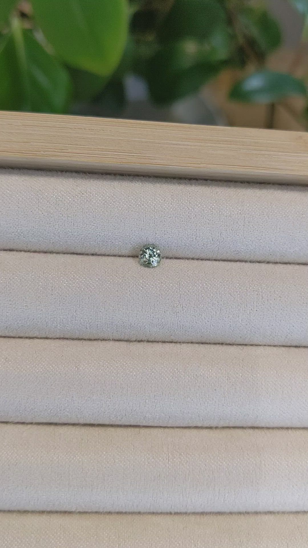 0.41 Ct. Bluish Green Sapphire from Madagascar Size Video