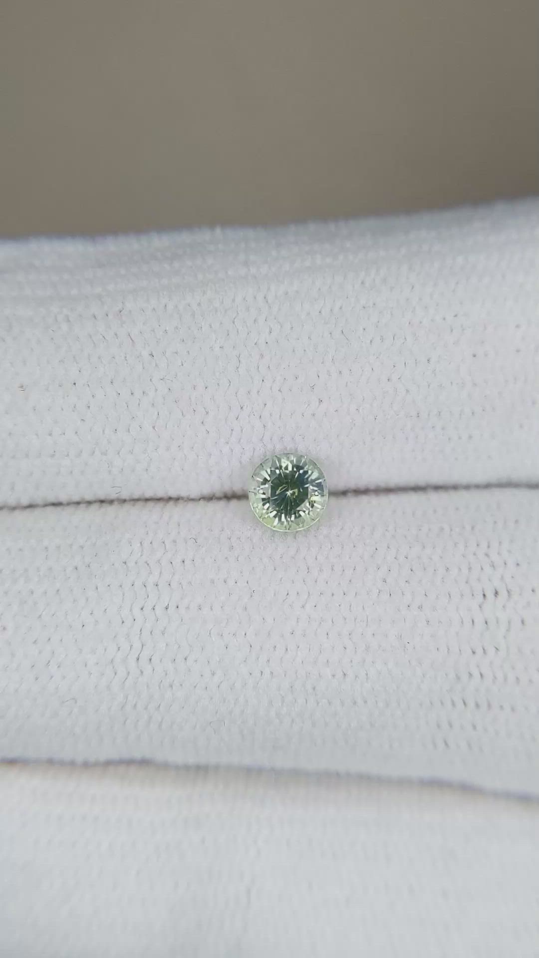 0.41 Ct. Bluish Green Sapphire from Madagascar Size Video