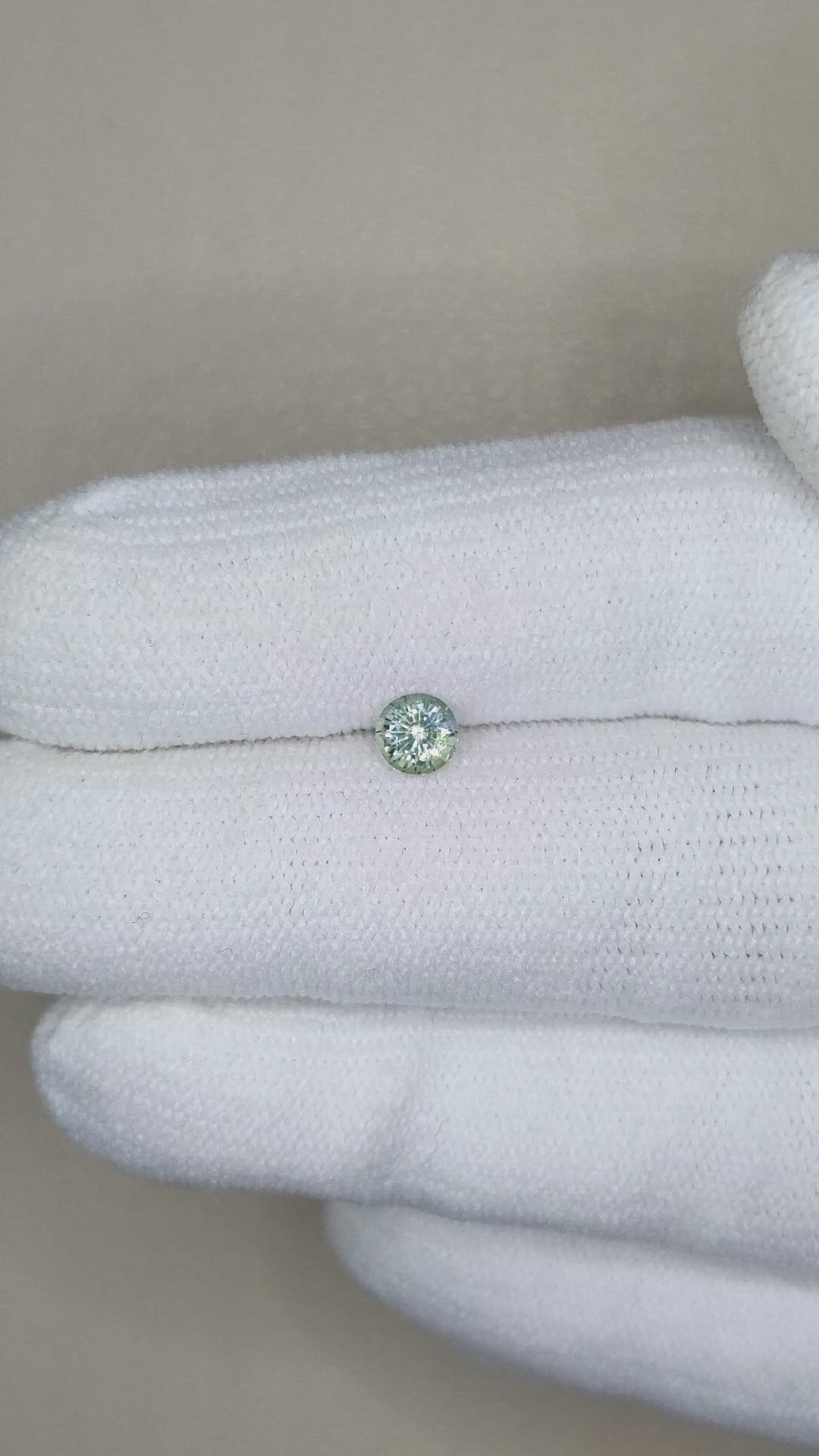 0.41 Ct. Bluish Green Sapphire from Madagascar Size Video