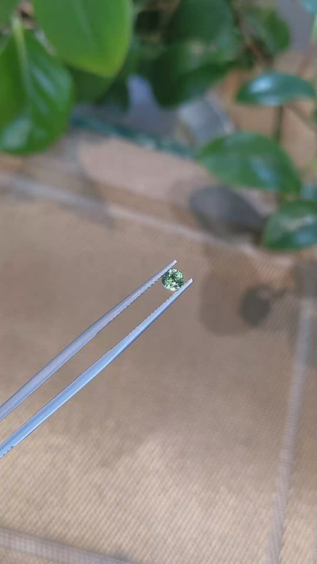 0.53 Ct. Yellowish Green Sapphire from Madagascar Size Video