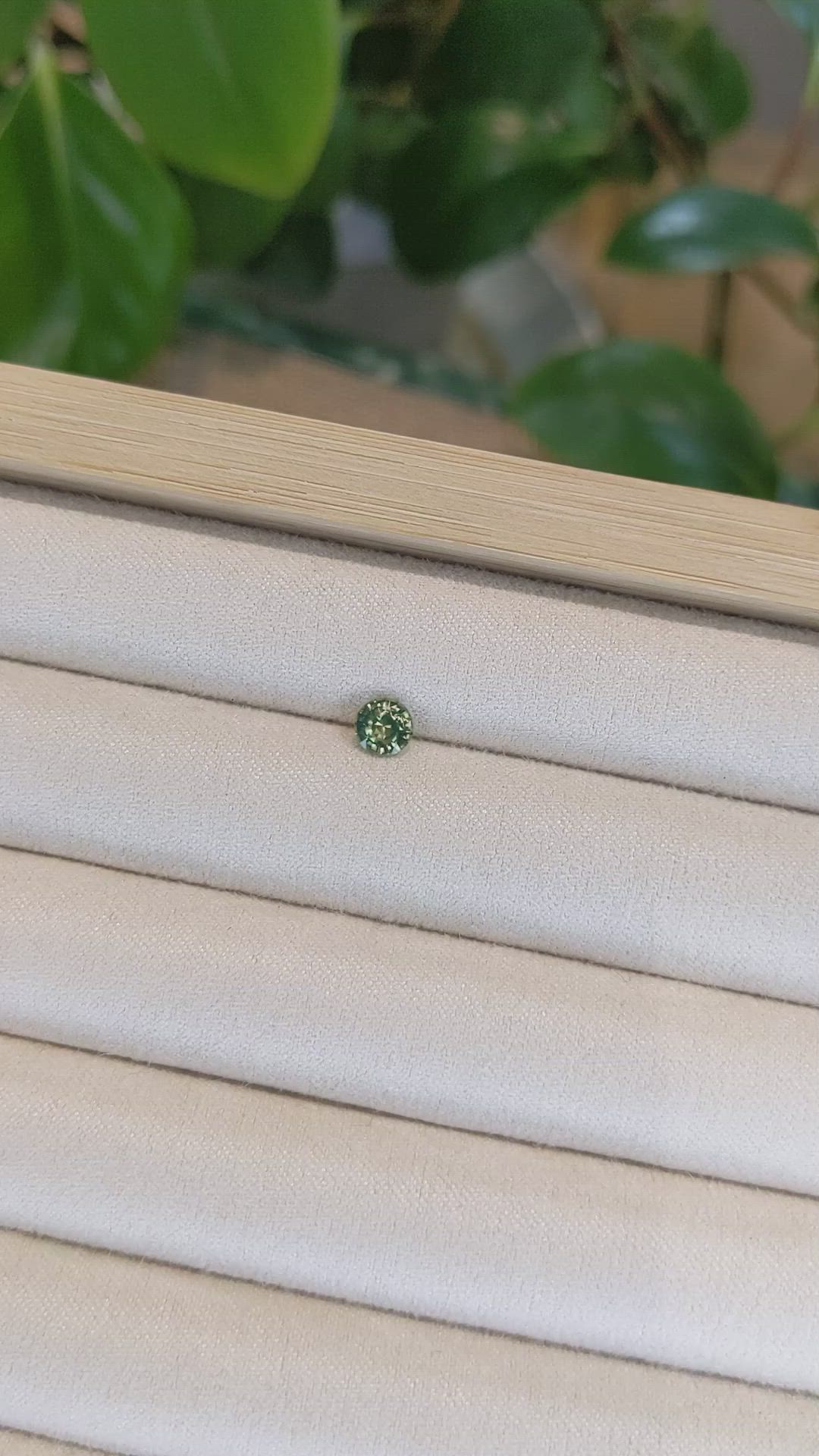 0.64 Ct. Yellowish Green Sapphire from Madagascar Size Video