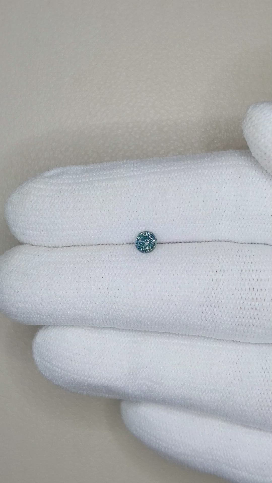 0.31 Ct. Greenish Blue Sapphire from Madagascar Size Video