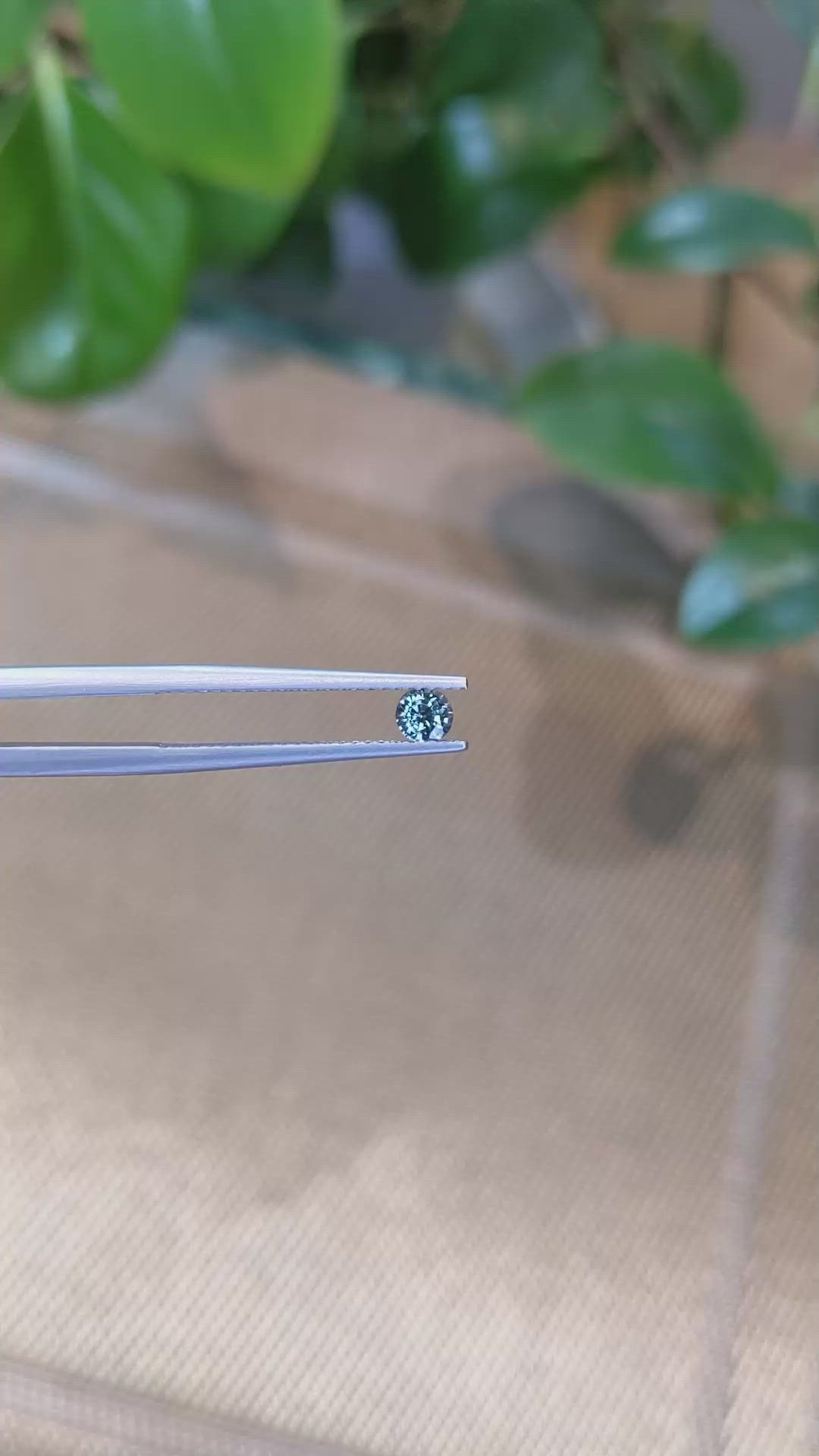 0.31 Ct. Greenish Blue Sapphire from Madagascar Size Video