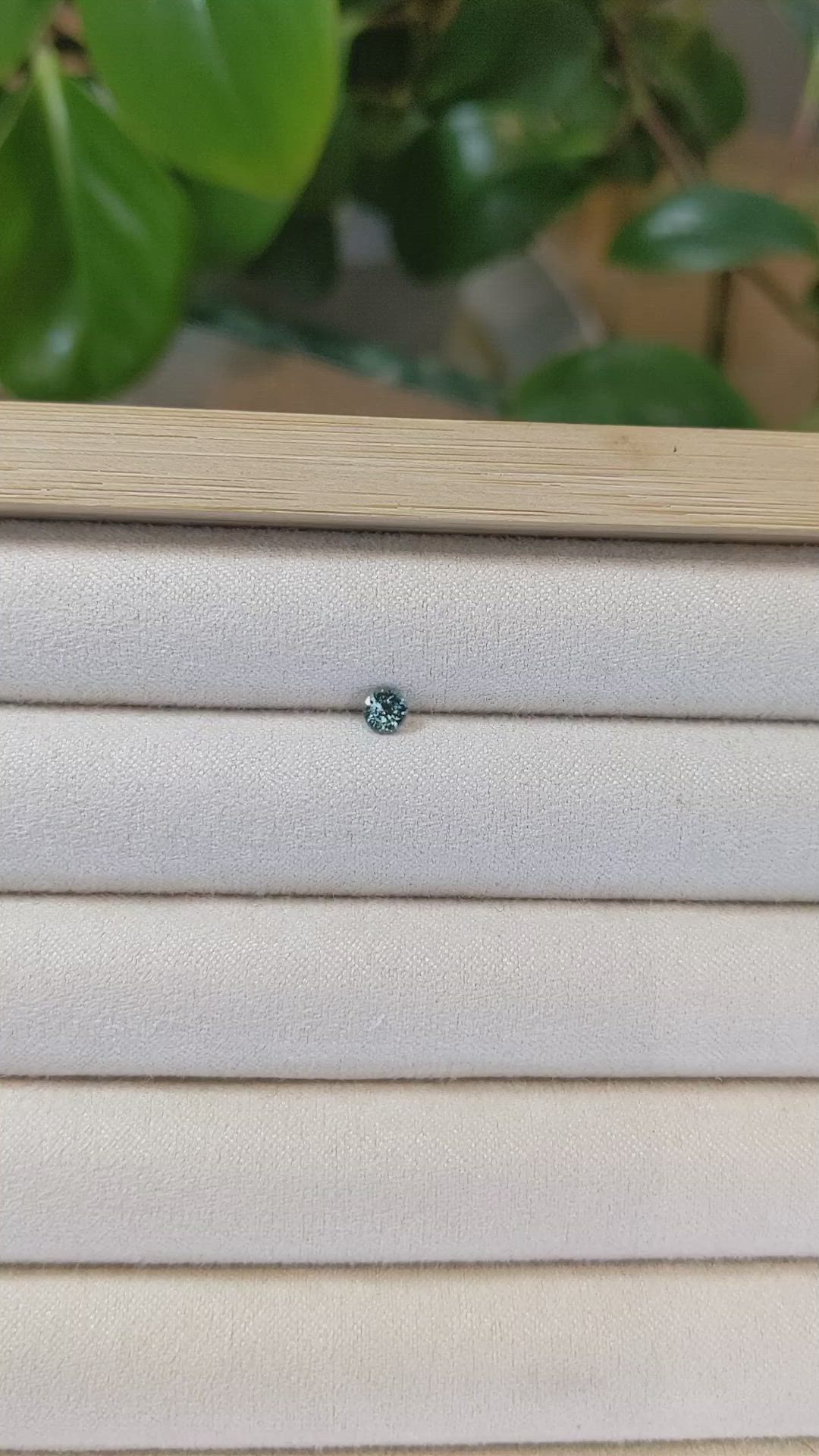 0.31 Ct. Greenish Blue Sapphire from Madagascar Size Video