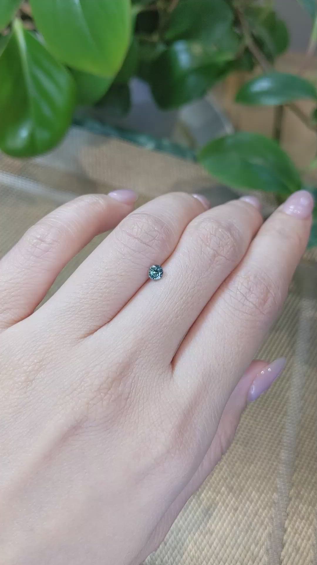 0.31 Ct. Greenish Blue Sapphire from Madagascar Size Video