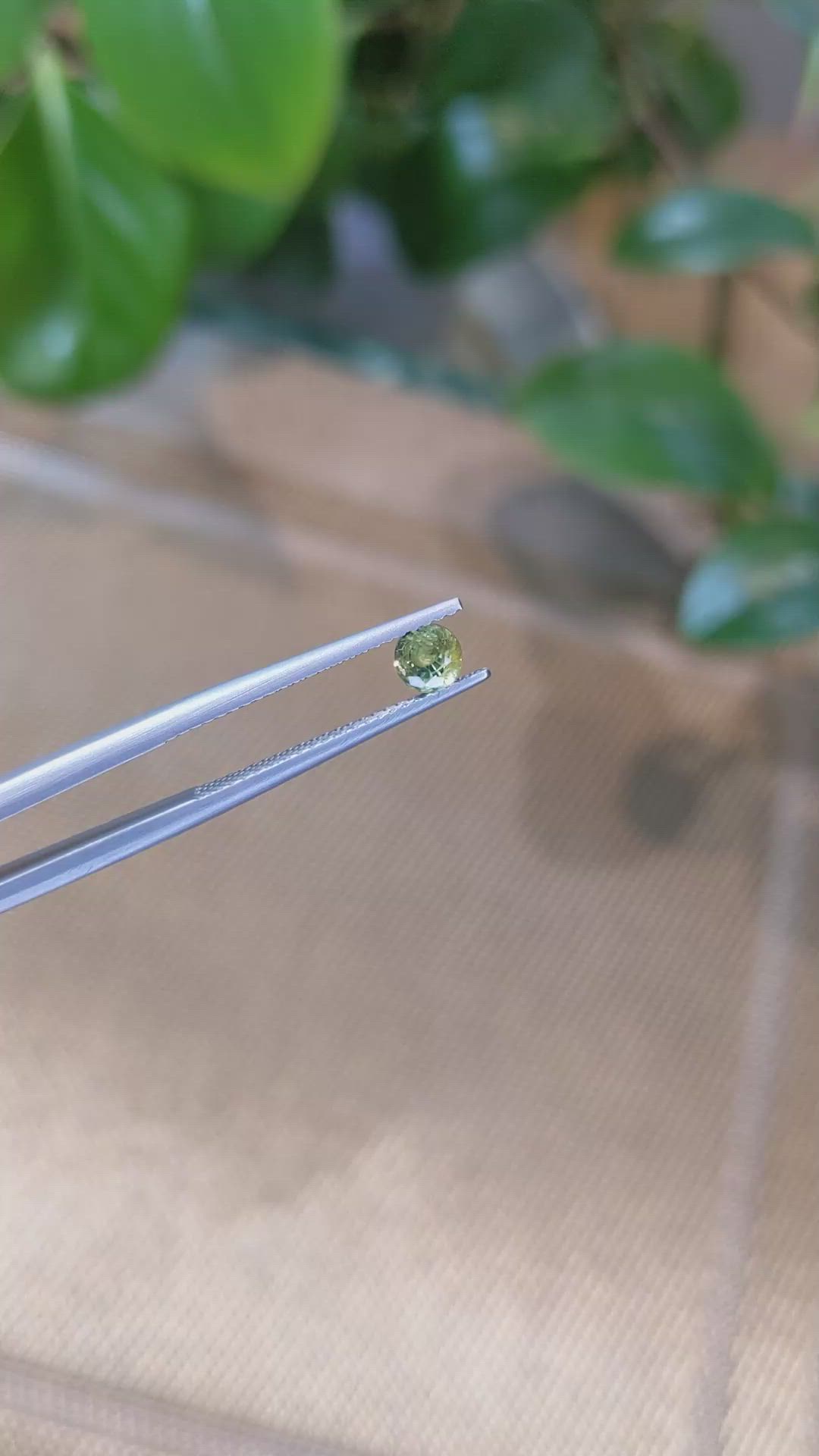 0.51 Ct. Greenish Yellow Sapphire from Madagascar Size Video