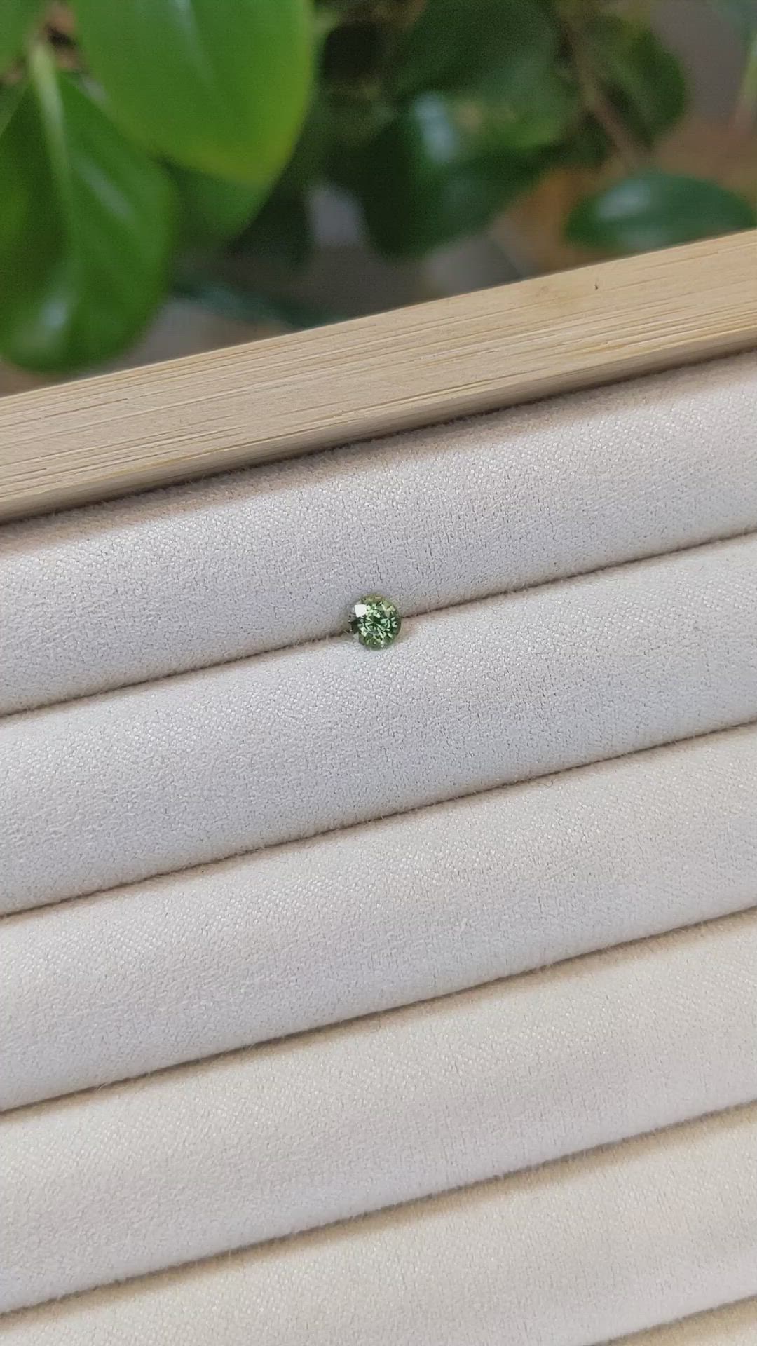 0.42 Ct. Yellowish Green Sapphire from Madagascar Size Video