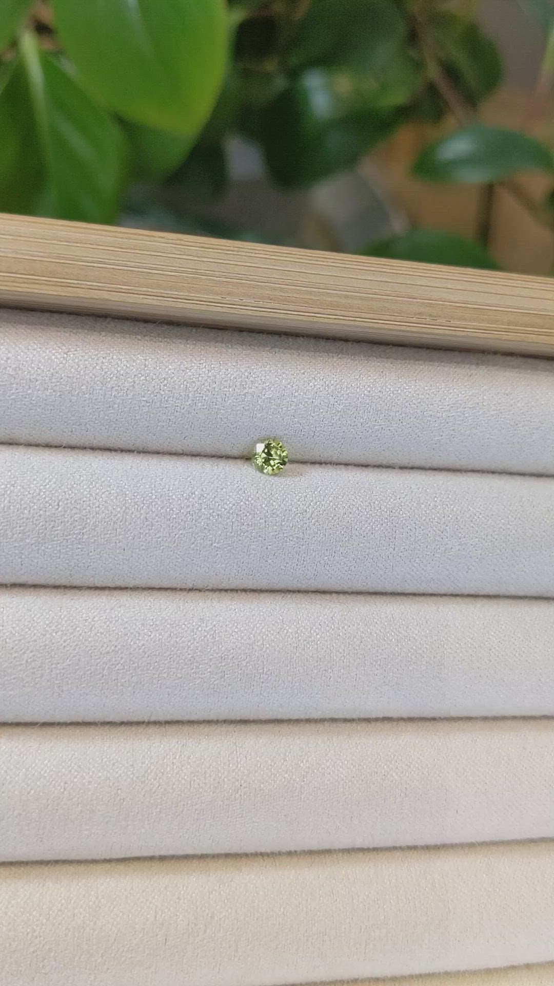 0.41 Ct. Greenish Yellow Sapphire from Madagascar Size Video