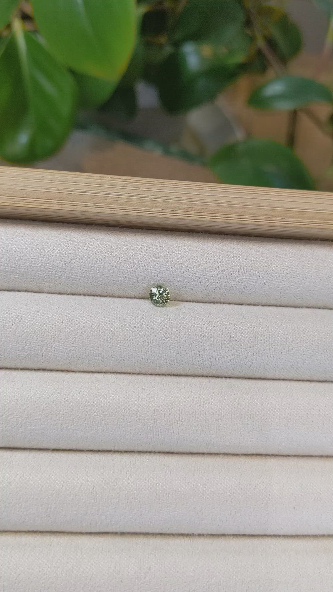 0.56 Ct. Greenish Yellow Sapphire from Madagascar Size Video