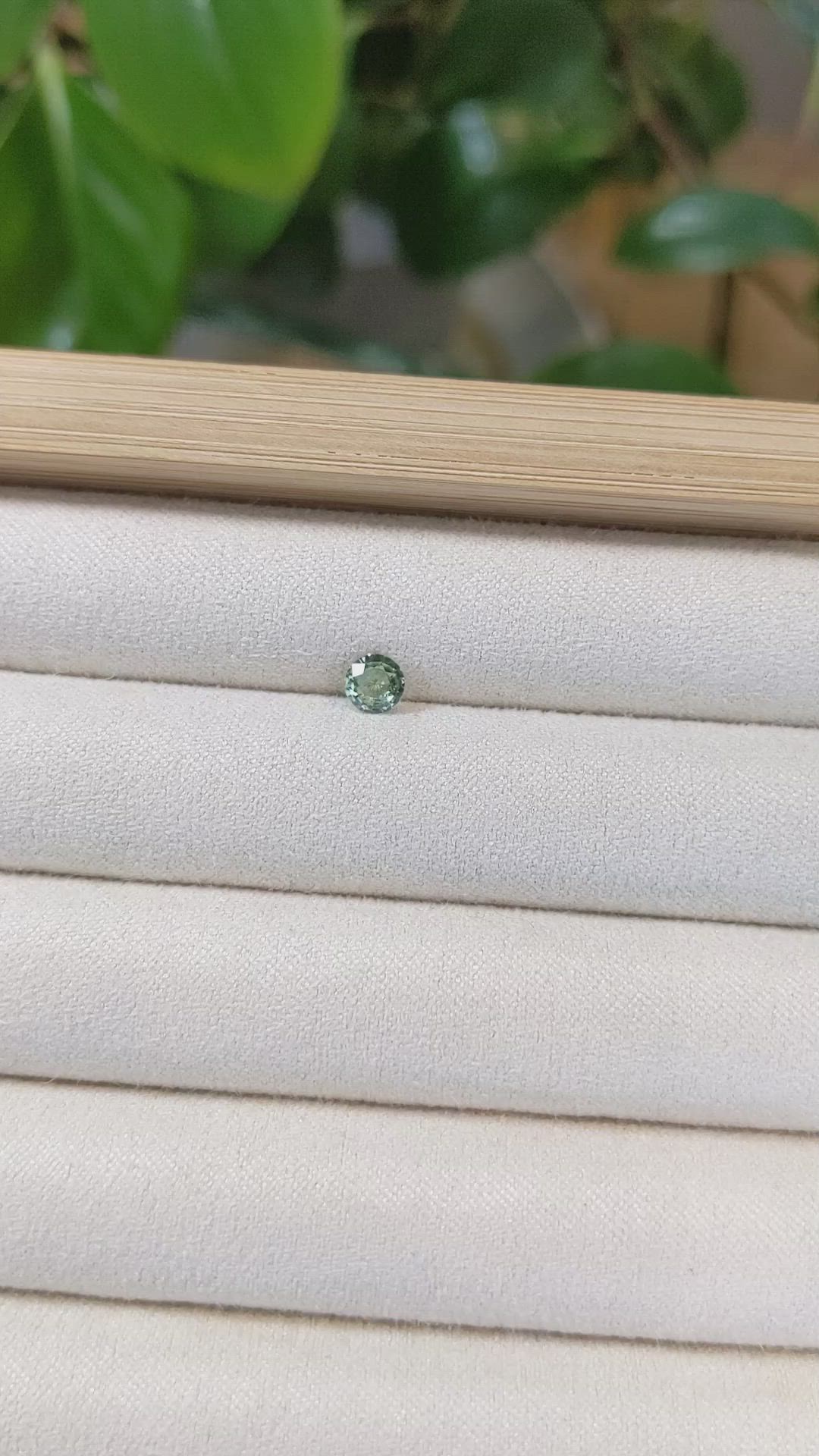 0.45 Ct. Bluish Green Sapphire from Madagascar Size Video