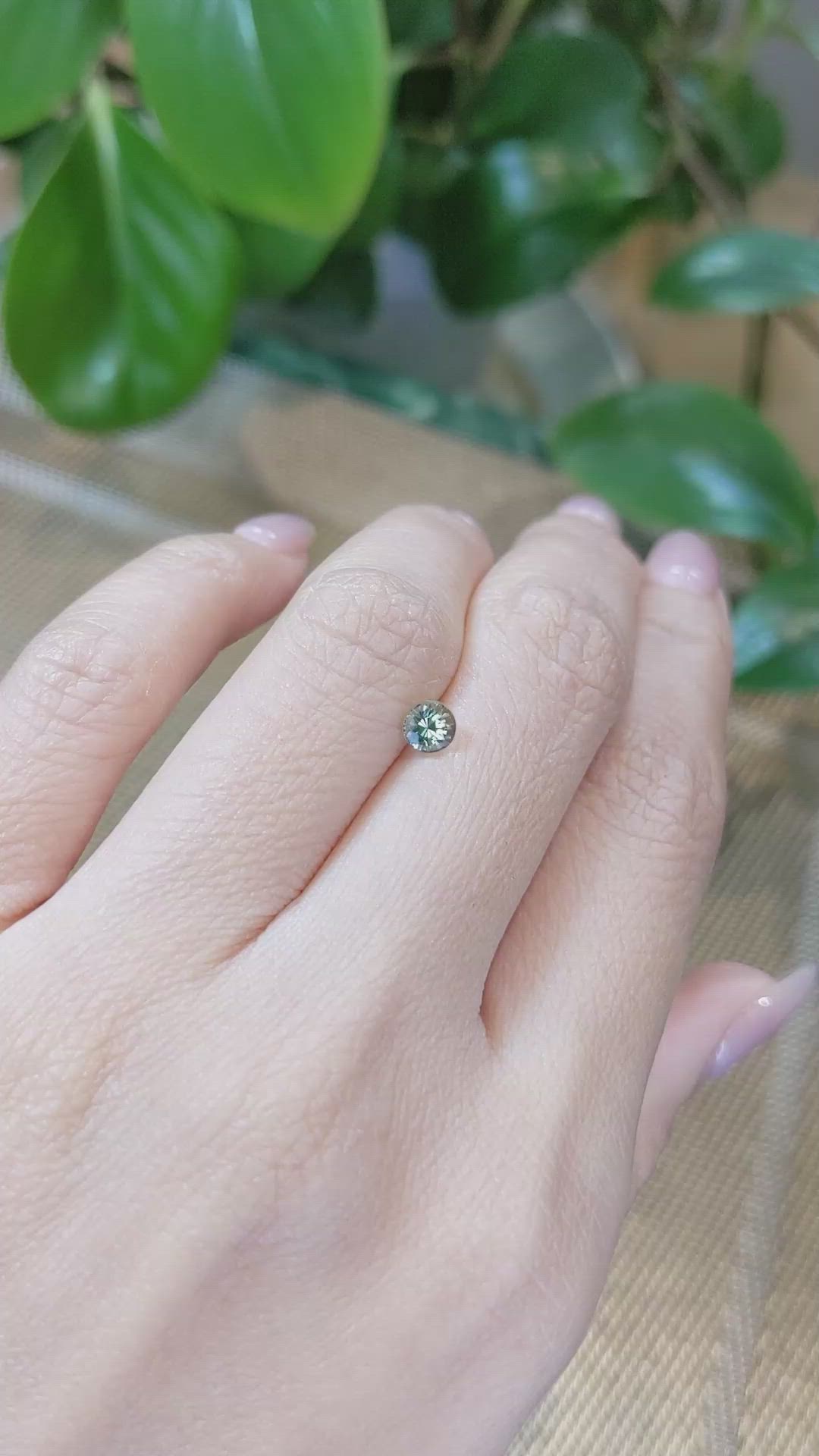 0.57 Ct. Yellowish Green Sapphire from Madagascar Size Video