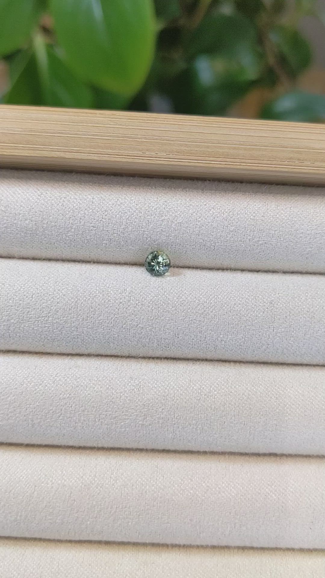 0.57 Ct. Yellowish Green Sapphire from Madagascar Size Video
