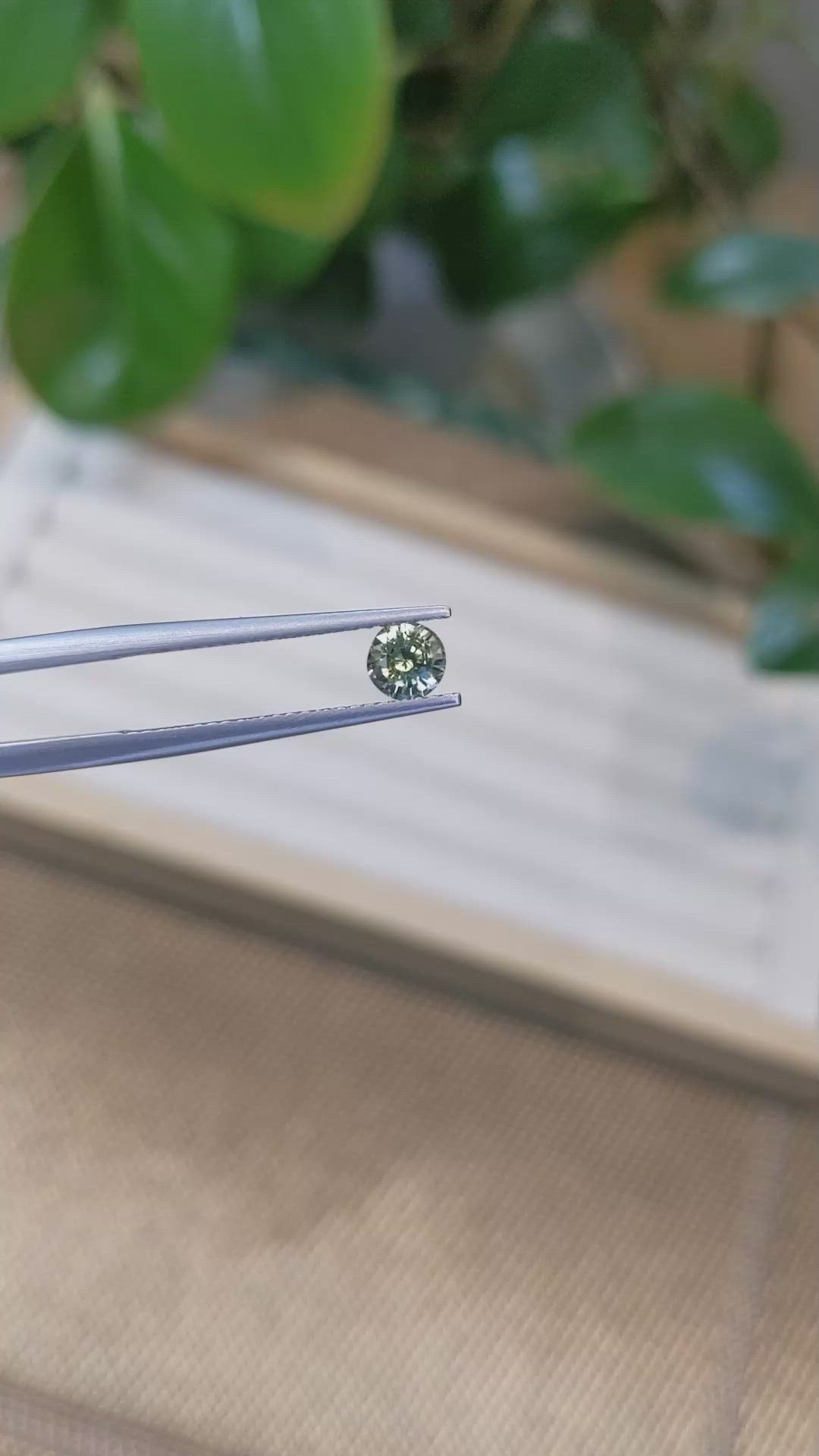 0.67 Ct. Yellowish Green Sapphire from Madagascar Size Video