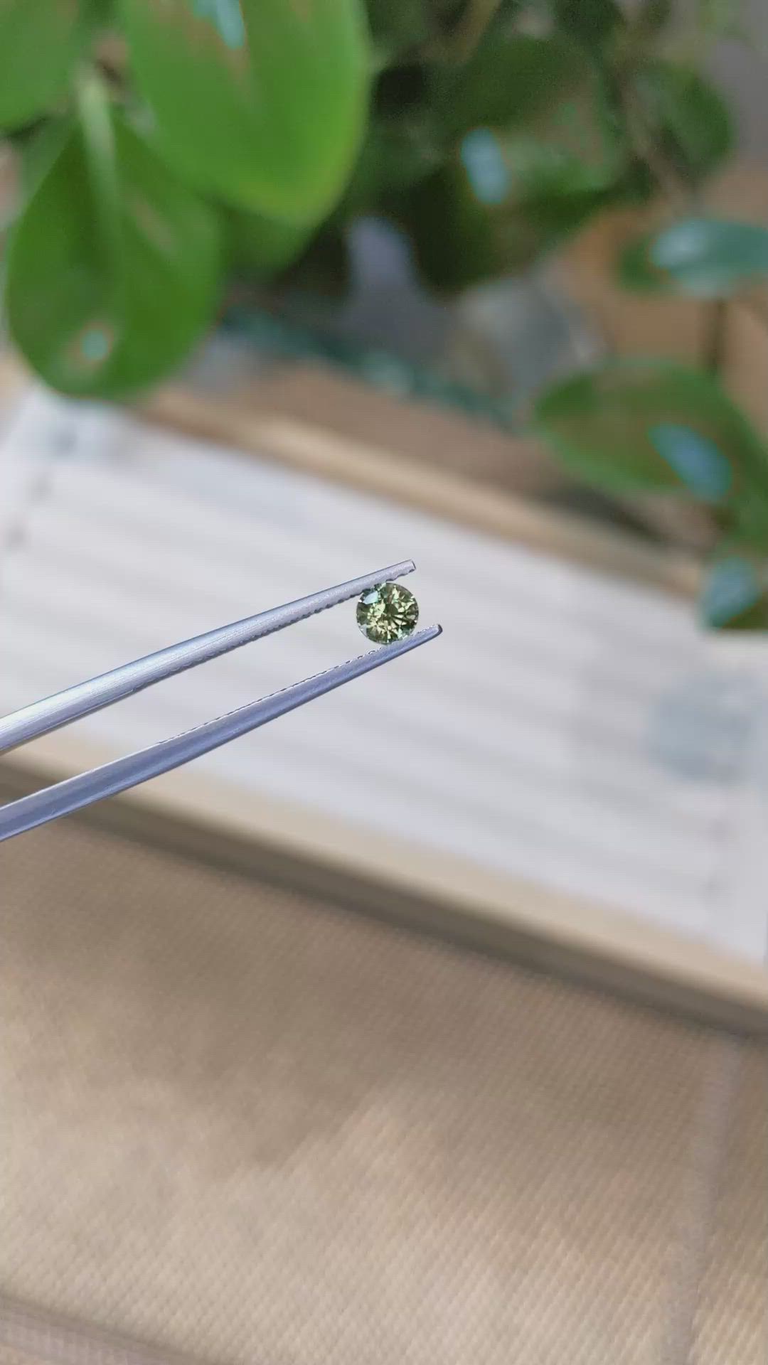 0.42 Ct. Yellowish Green Sapphire from Madagascar Size Video