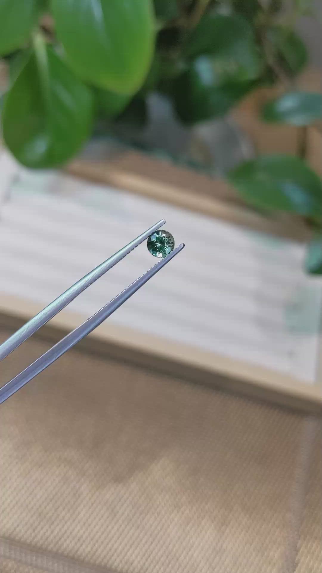 0.62 Ct. Bluish Green Sapphire from Madagascar Size Video