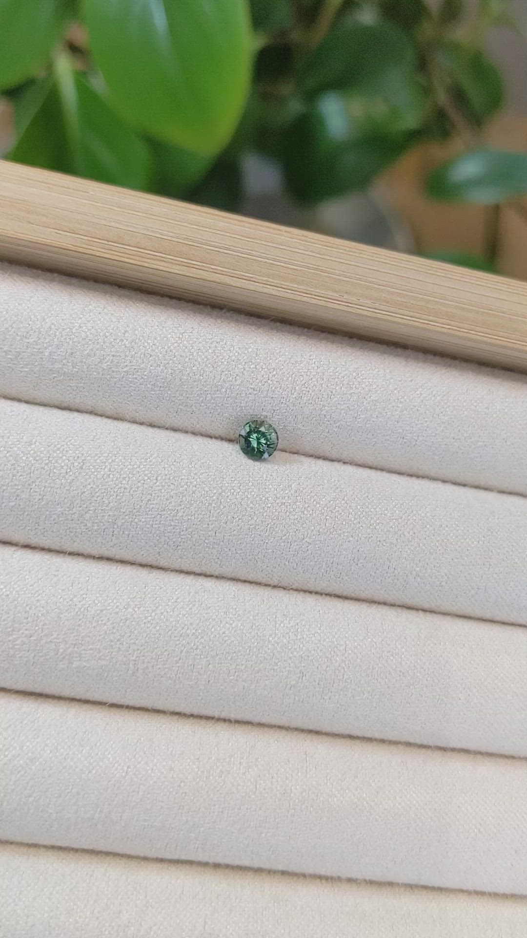 0.62 Ct. Bluish Green Sapphire from Madagascar Size Video