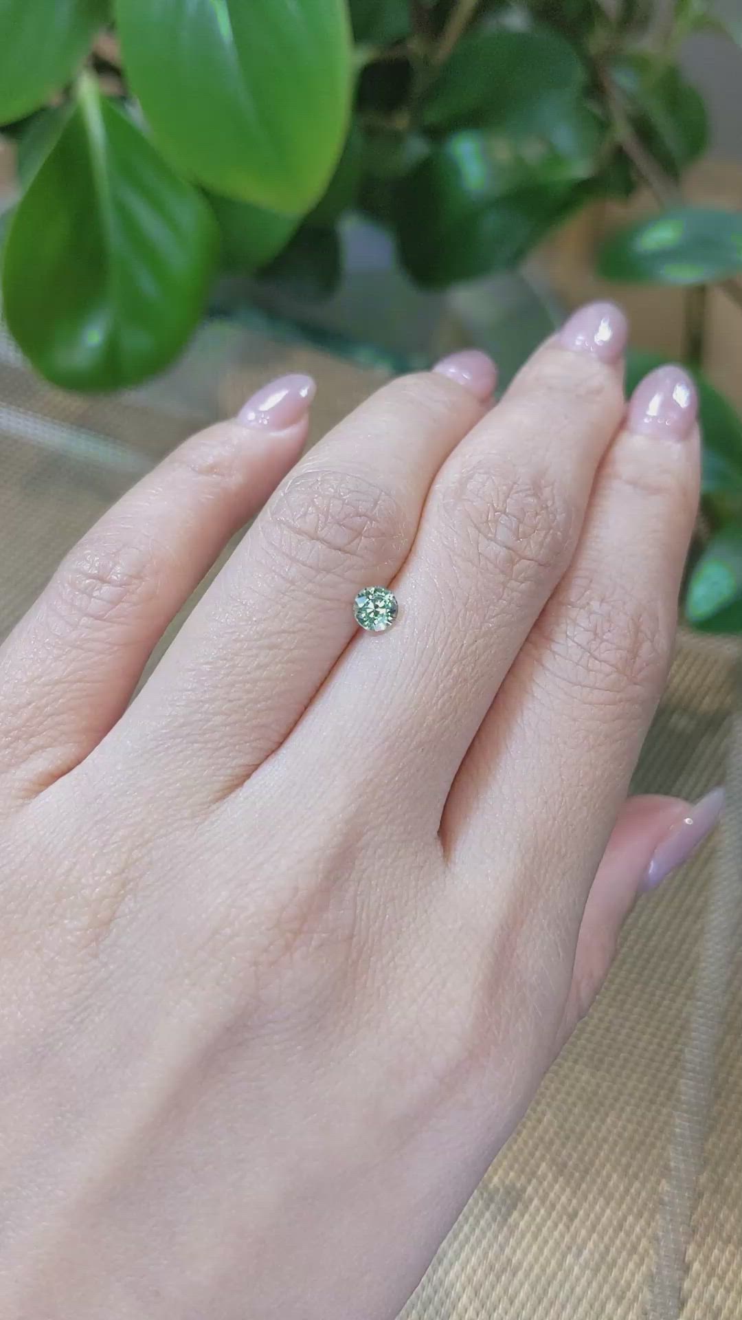 0.48 Ct. Green Sapphire from Madagascar Size Video