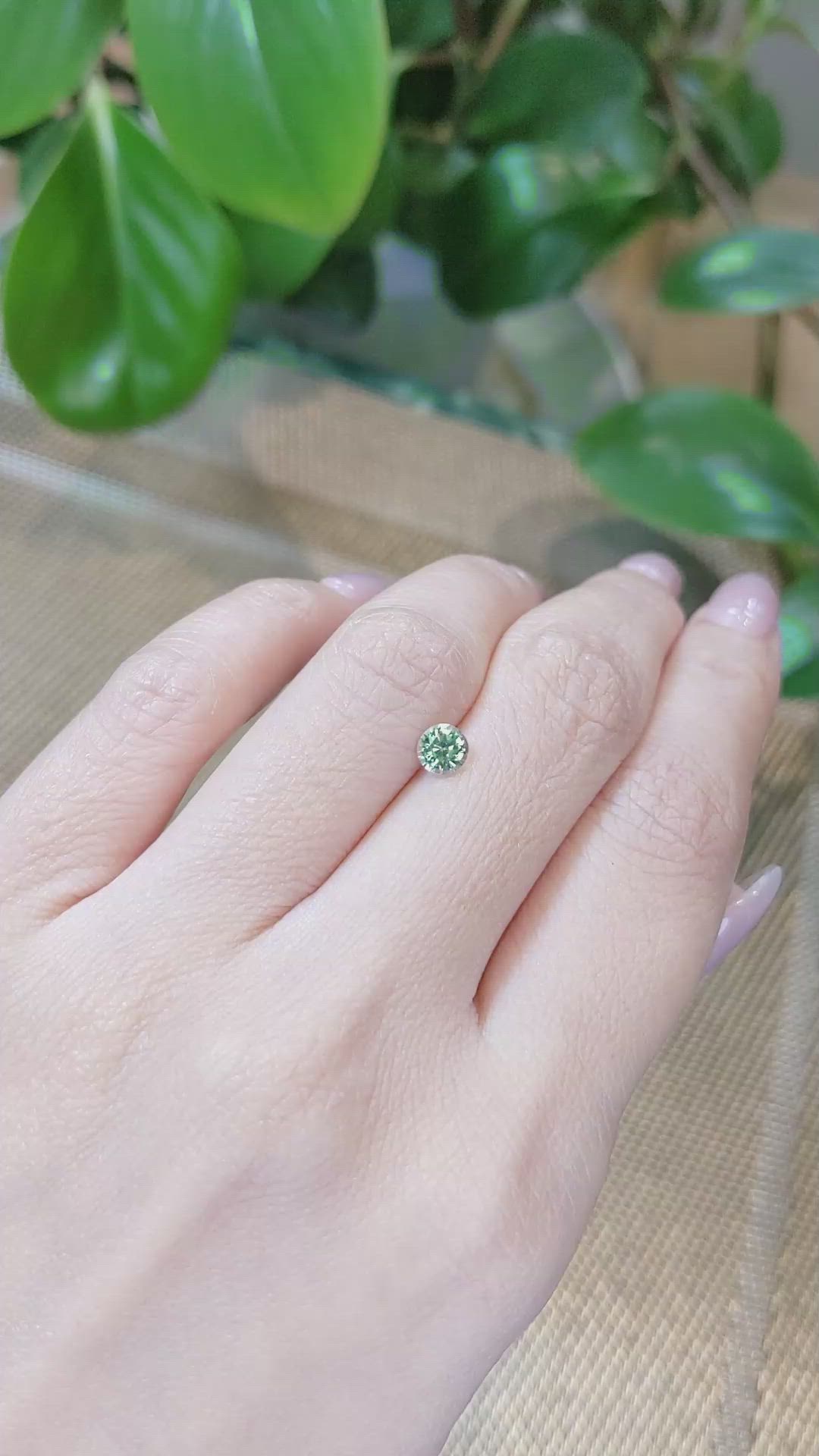 0.59 Ct. Green Sapphire from Madagascar Size Video