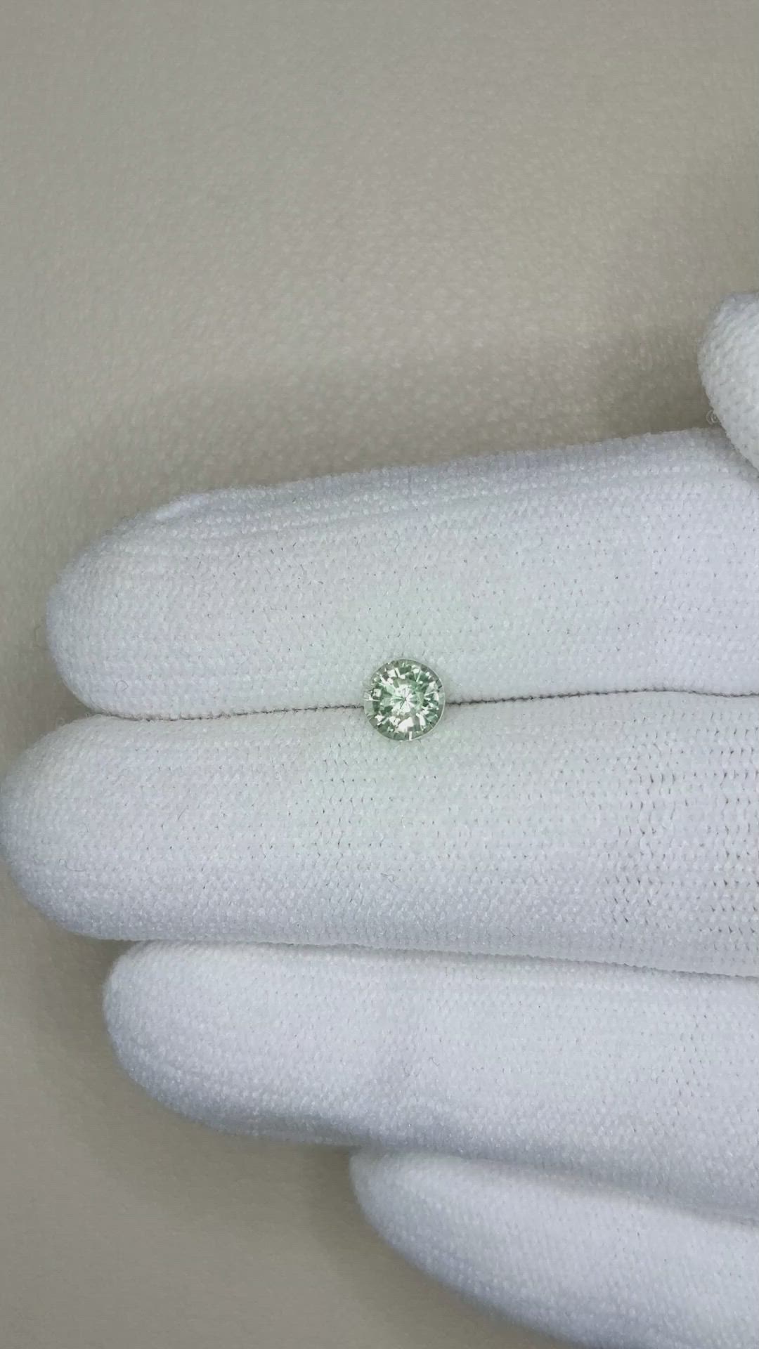 0.59 Ct. Green Sapphire from Madagascar Size Video