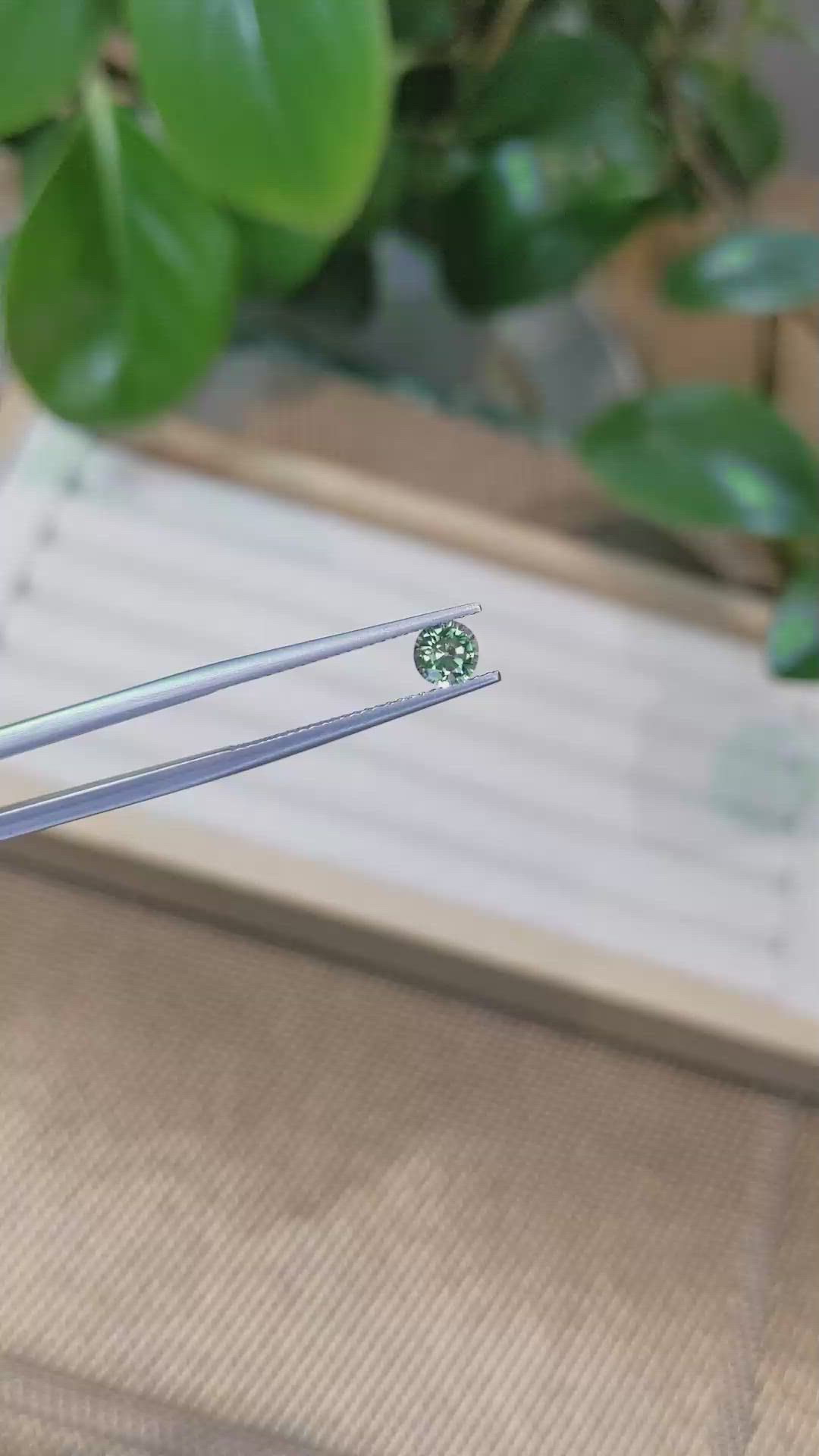 0.59 Ct. Green Sapphire from Madagascar Size Video