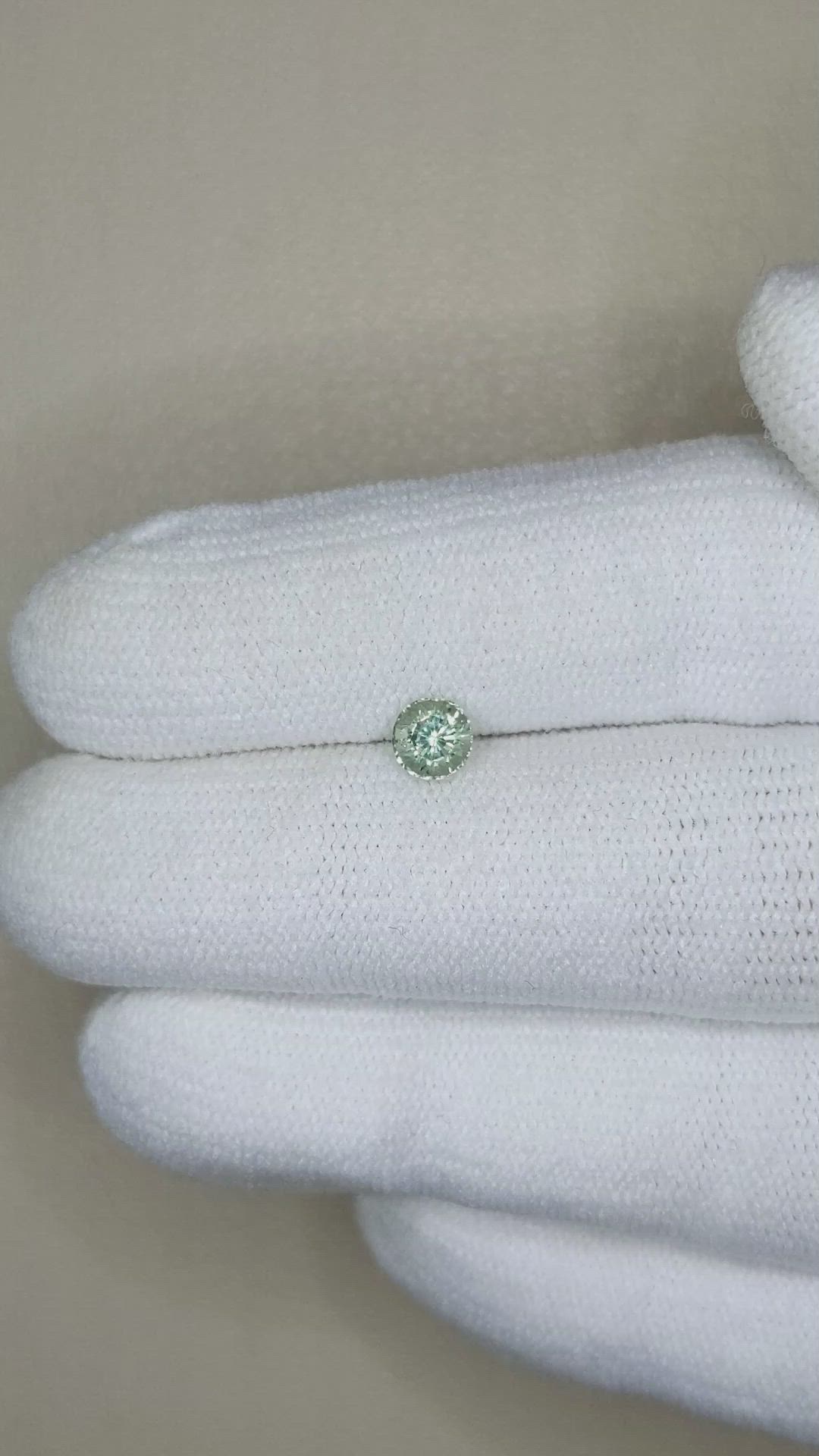 0.58 Ct. Green Sapphire from Madagascar Size Video
