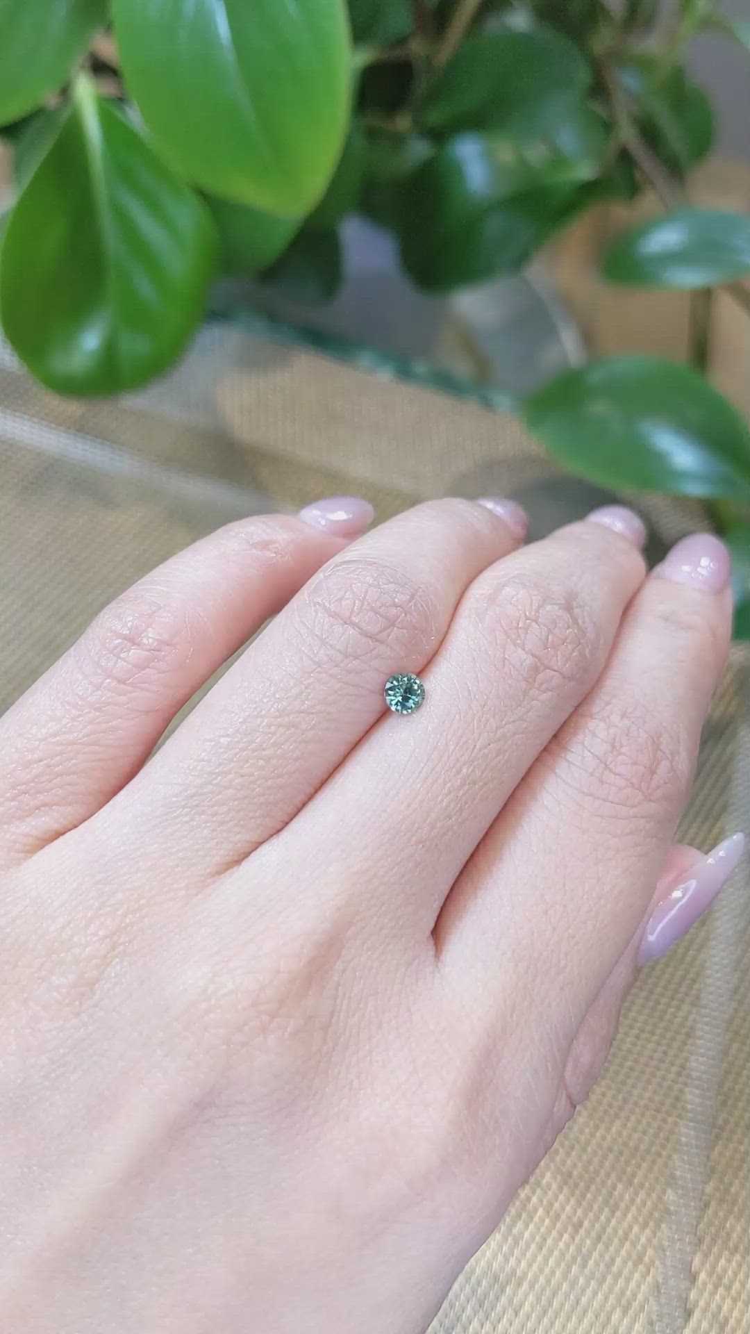 0.34 Ct. Green Sapphire from Madagascar Size Video