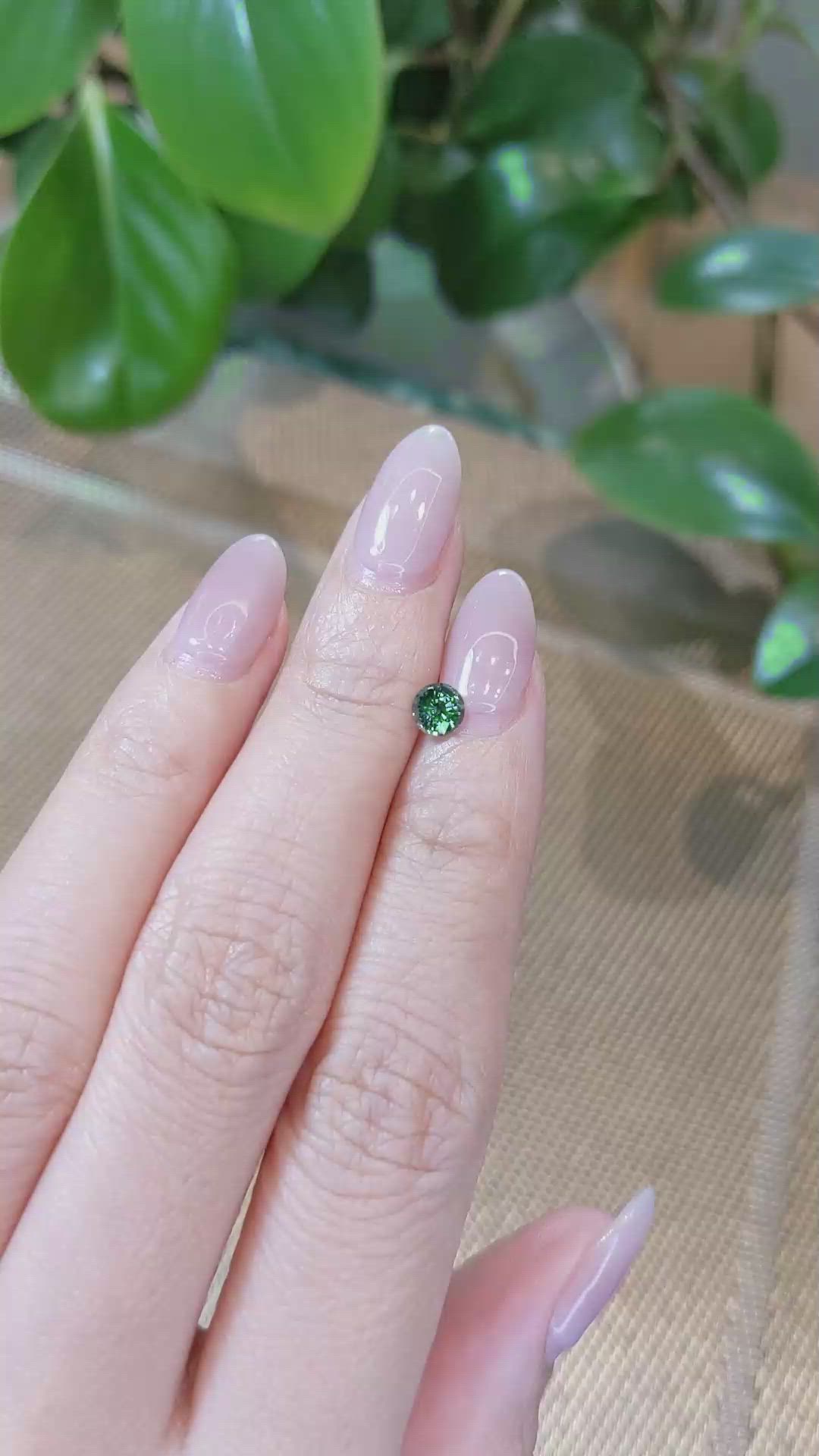 0.54 Ct. Green Sapphire from Madagascar Size Video