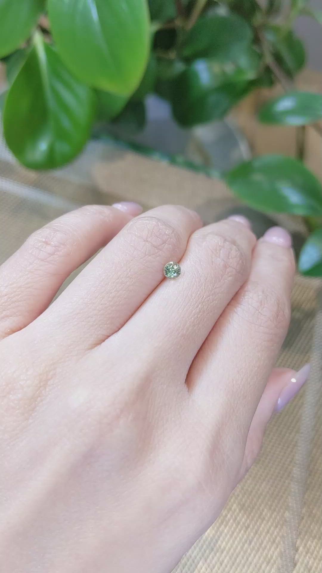 0.41 Ct. Green Sapphire from Madagascar Size Video