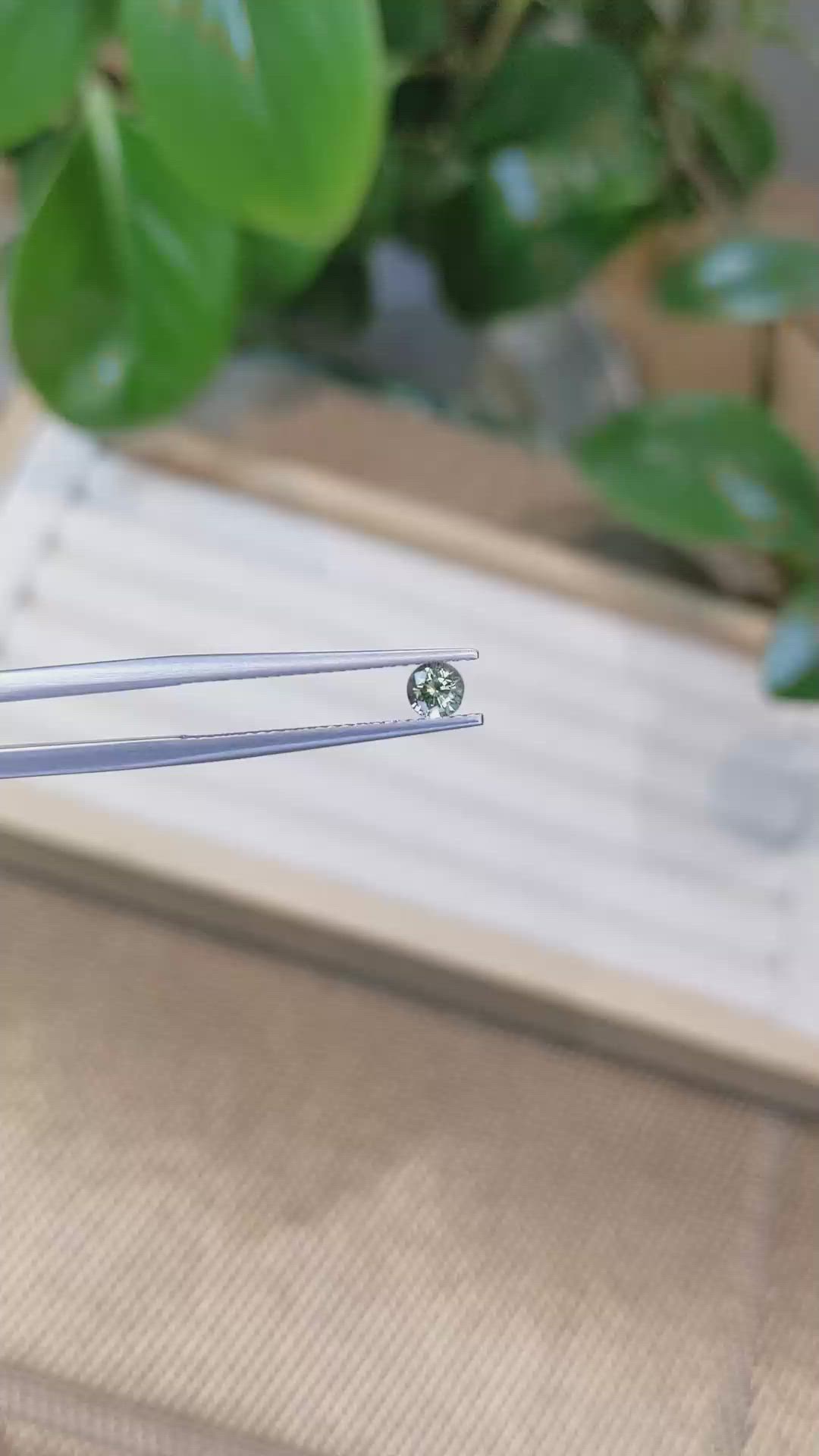 0.41 Ct. Green Sapphire from Madagascar Size Video