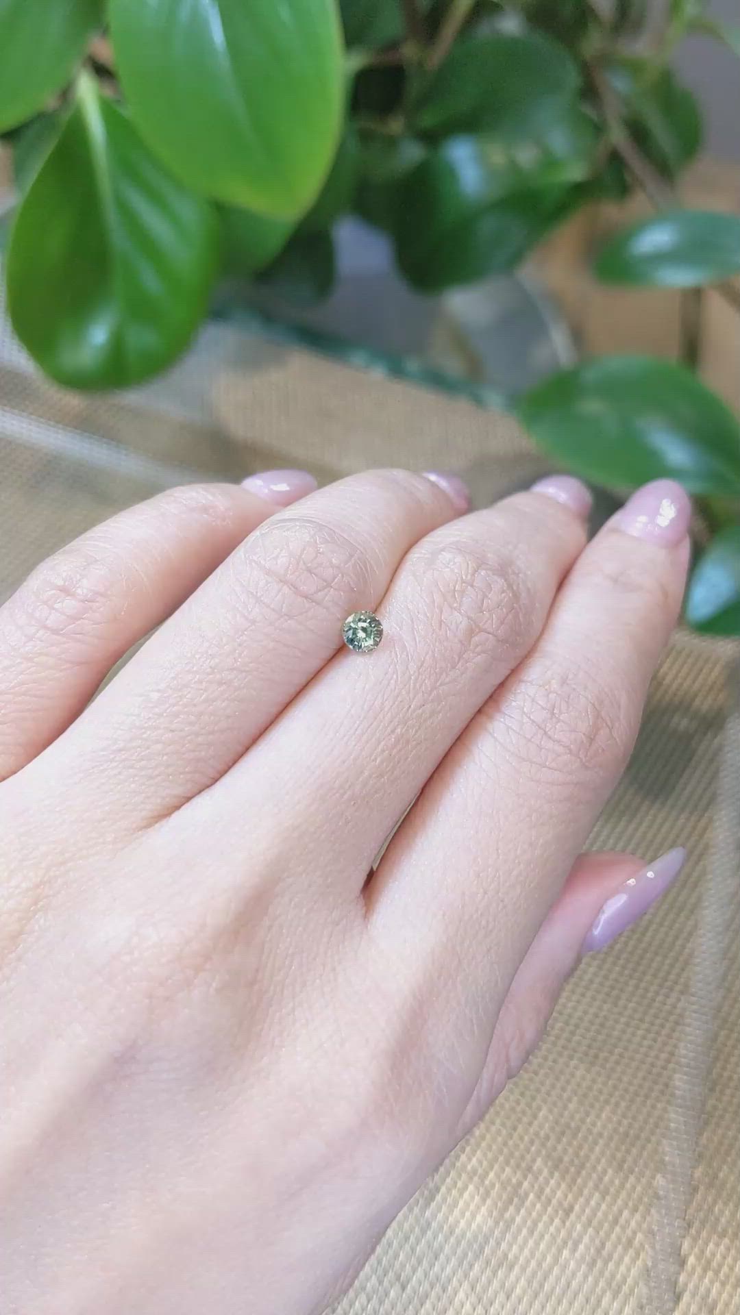 0.43 Ct. Green Sapphire from Madagascar Size Video