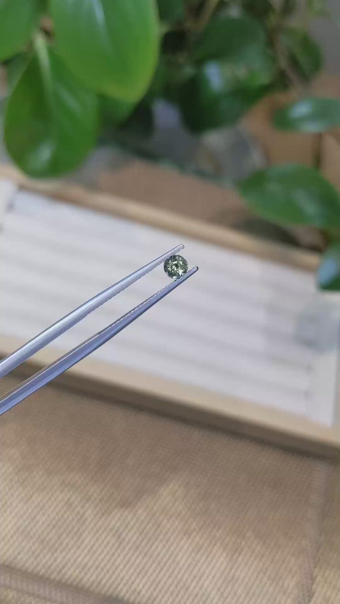 0.43 Ct. Green Sapphire from Madagascar Size Video