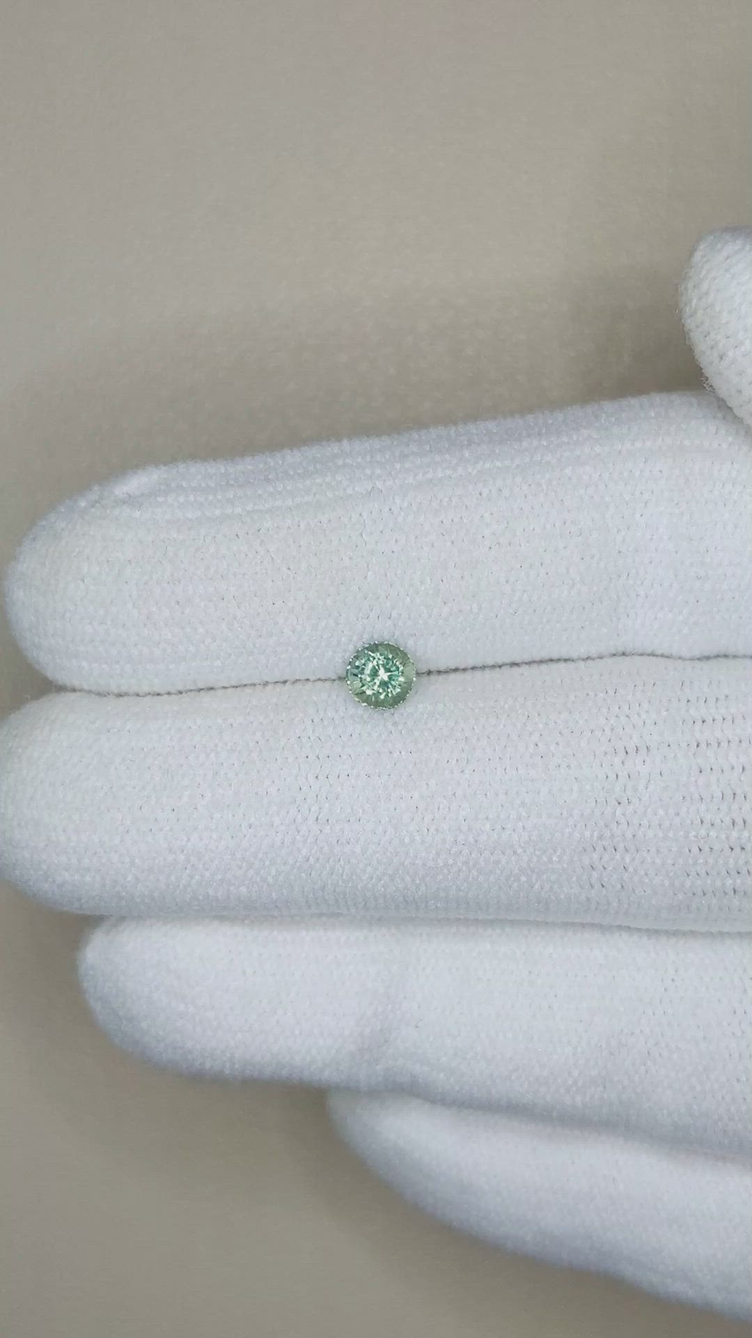 0.41 Ct. Bluish Green Sapphire from Madagascar Size Video