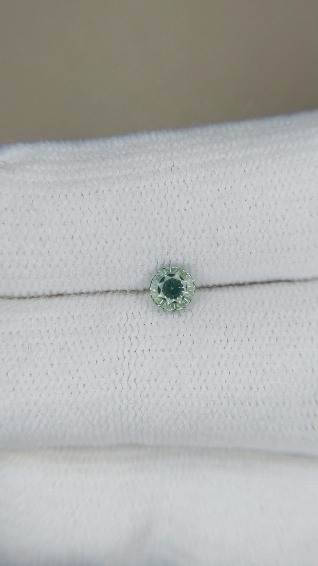0.41 Ct. Bluish Green Sapphire from Madagascar Size Video
