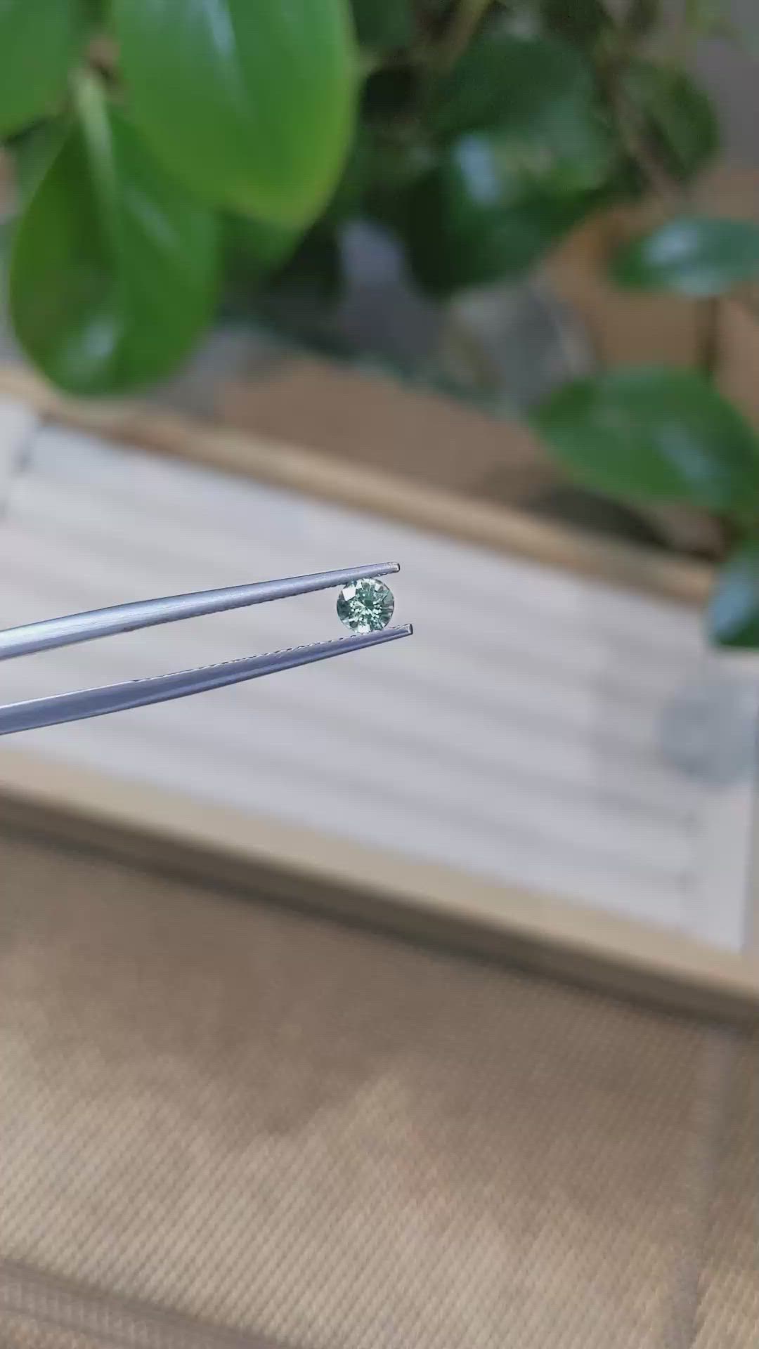 0.41 Ct. Bluish Green Sapphire from Madagascar Size Video