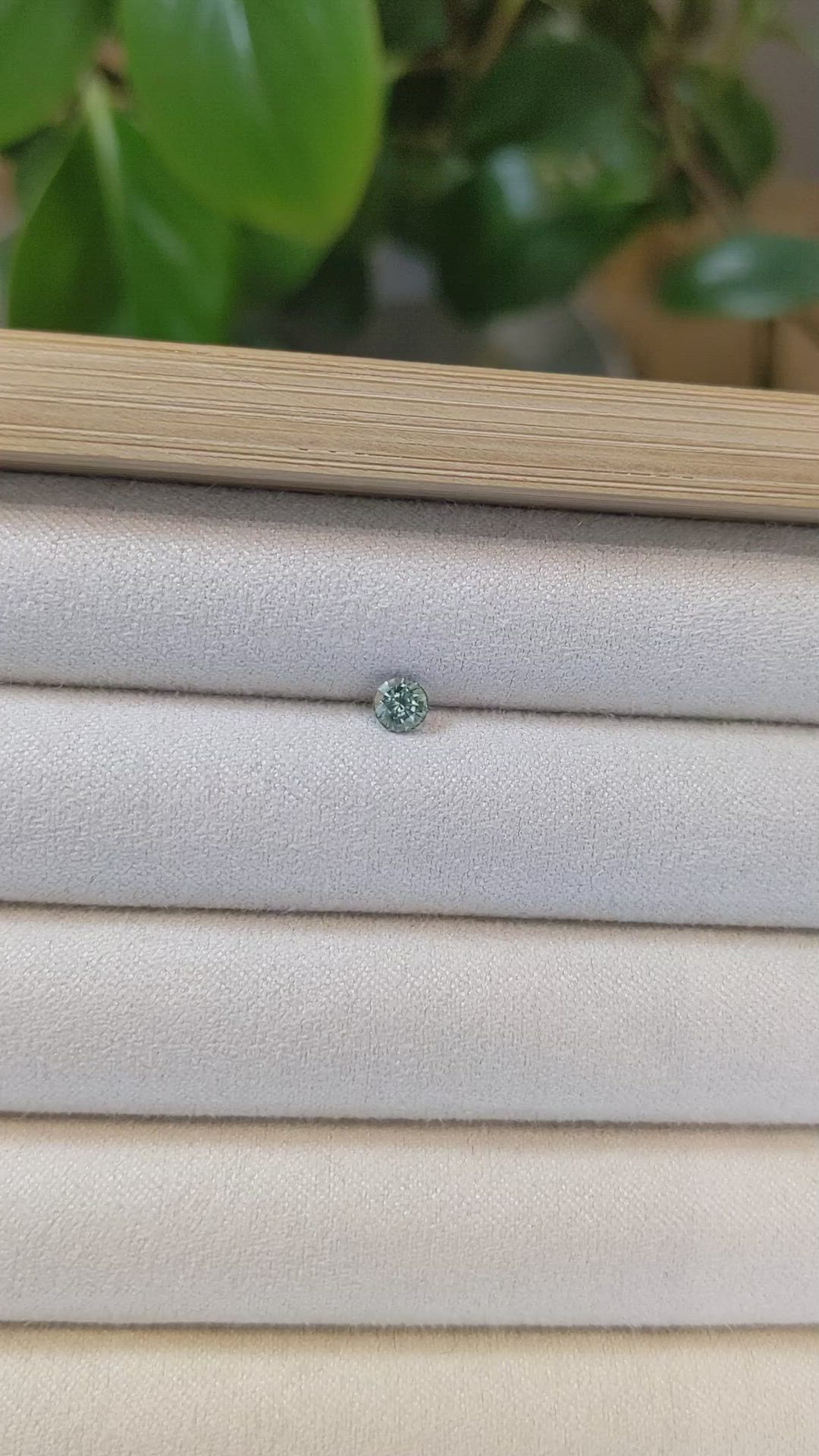0.41 Ct. Bluish Green Sapphire from Madagascar Size Video