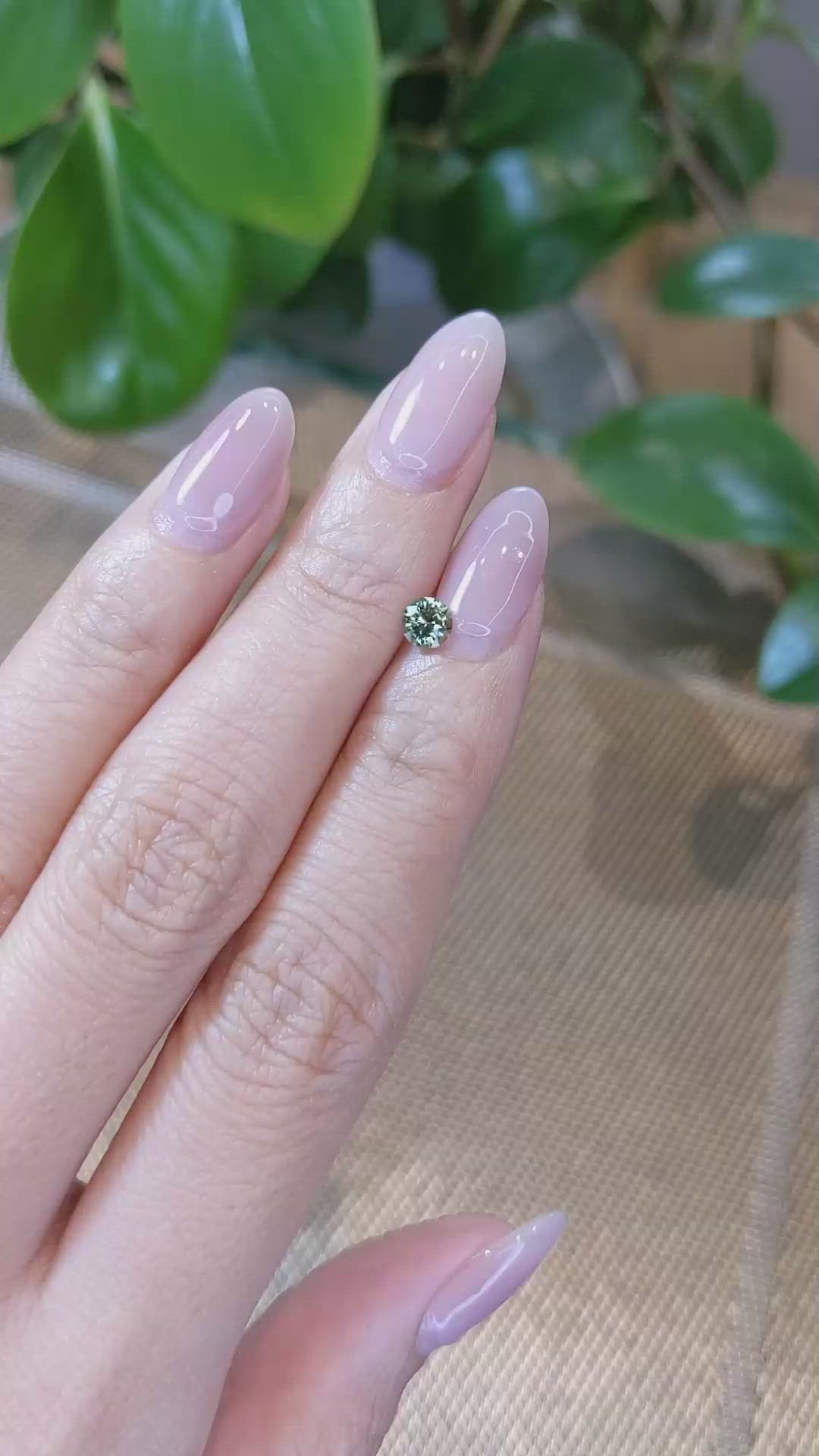 0.48 Ct. Green Sapphire from Madagascar Size Video