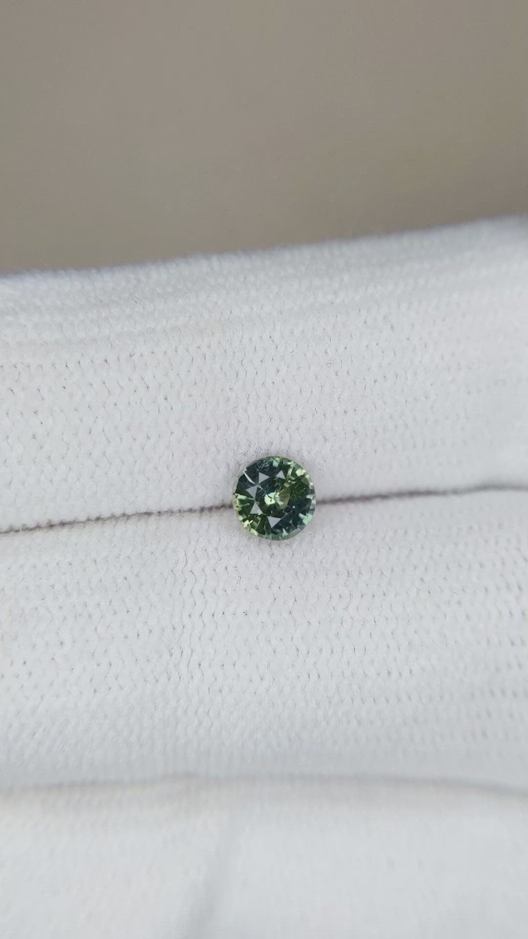 0.55 Ct. Bluish Green Sapphire from Madagascar Size Video