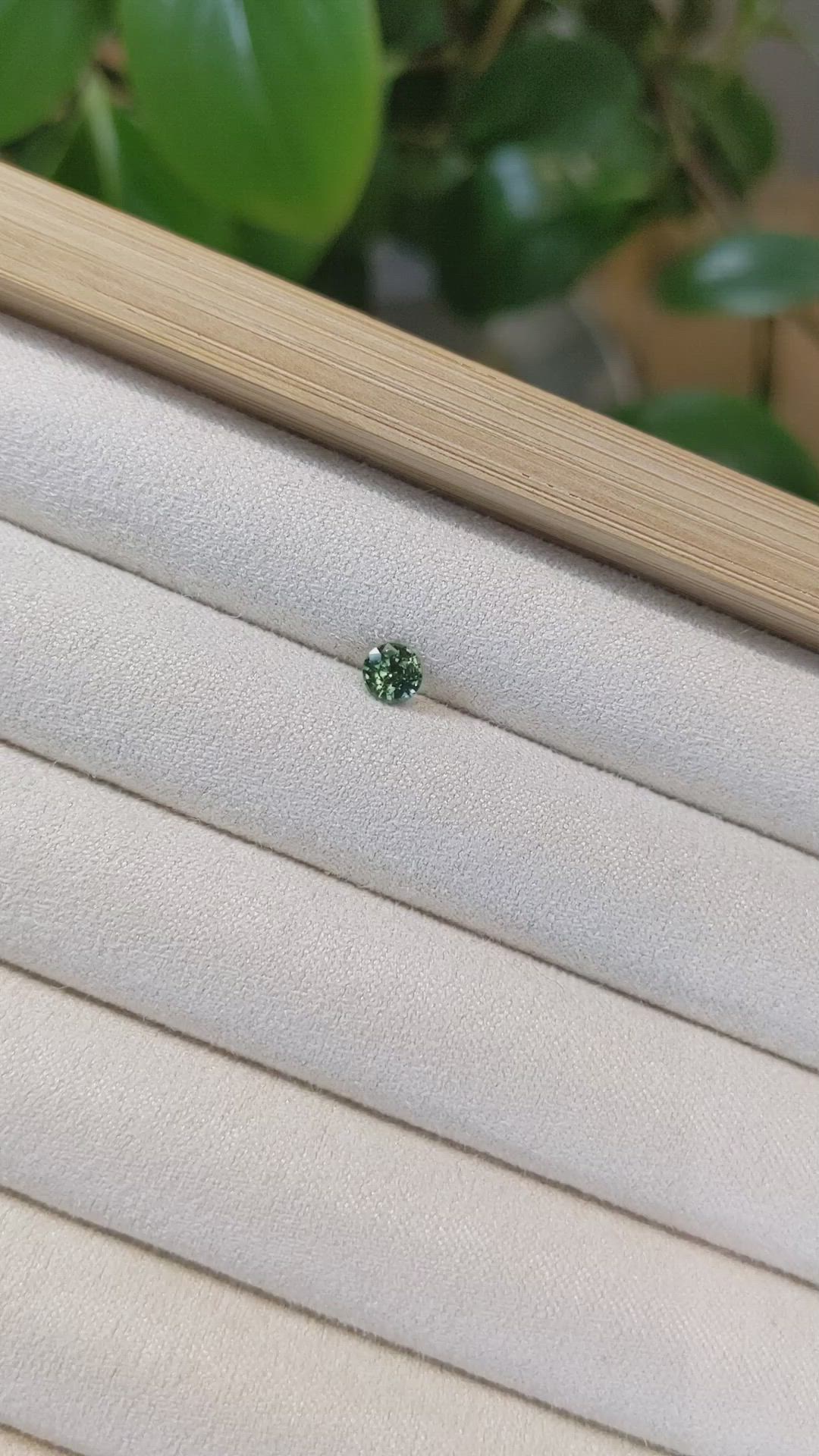 0.55 Ct. Bluish Green Sapphire from Madagascar Size Video