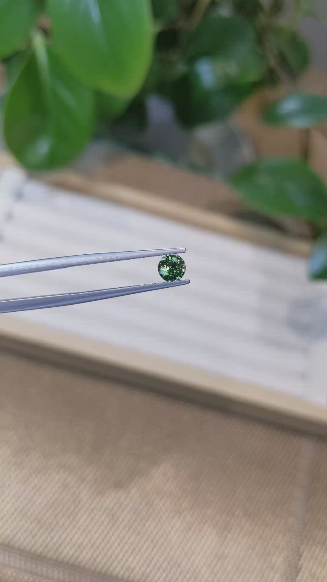0.55 Ct. Bluish Green Sapphire from Madagascar Size Video