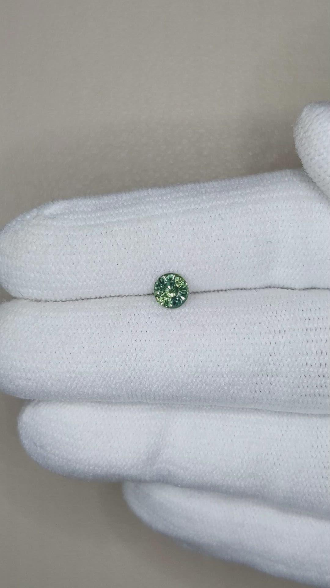0.55 Ct. Bluish Green Sapphire from Madagascar Size Video