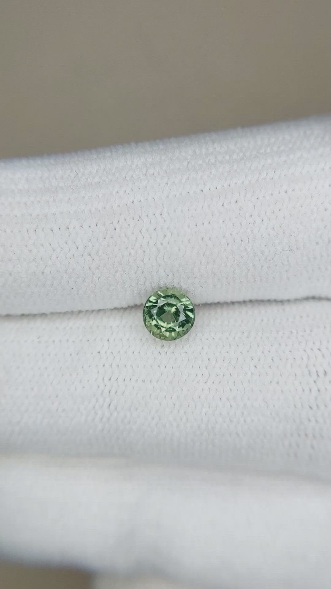 0.63 Ct. Bluish Green Sapphire from Madagascar Size Video