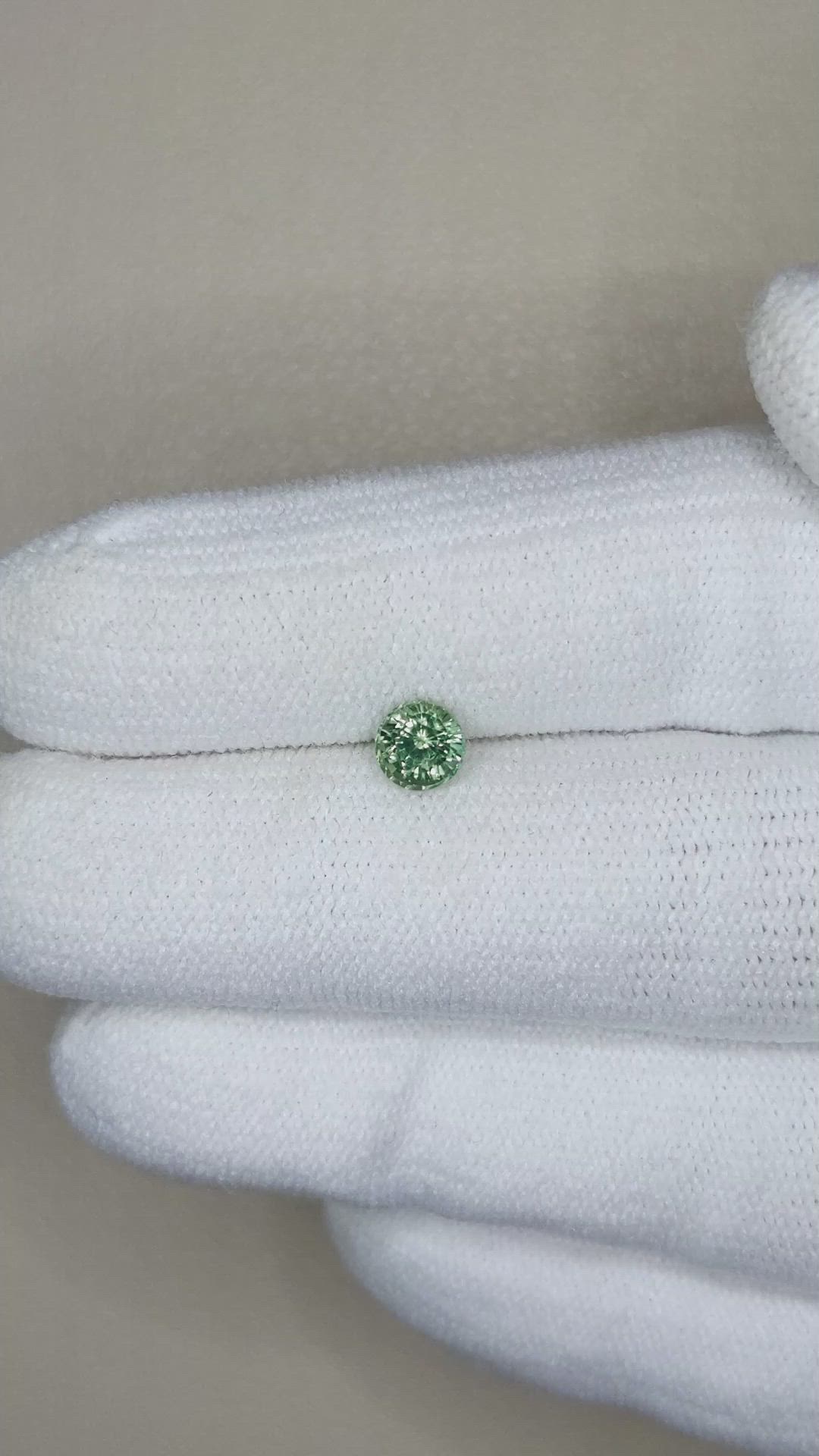 0.63 Ct. Bluish Green Sapphire from Madagascar Size Video