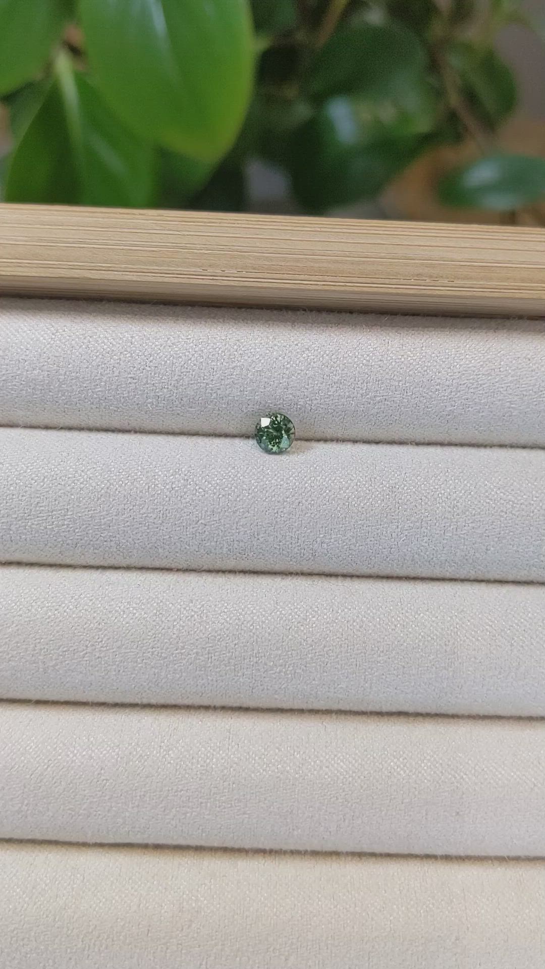 0.63 Ct. Bluish Green Sapphire from Madagascar Size Video