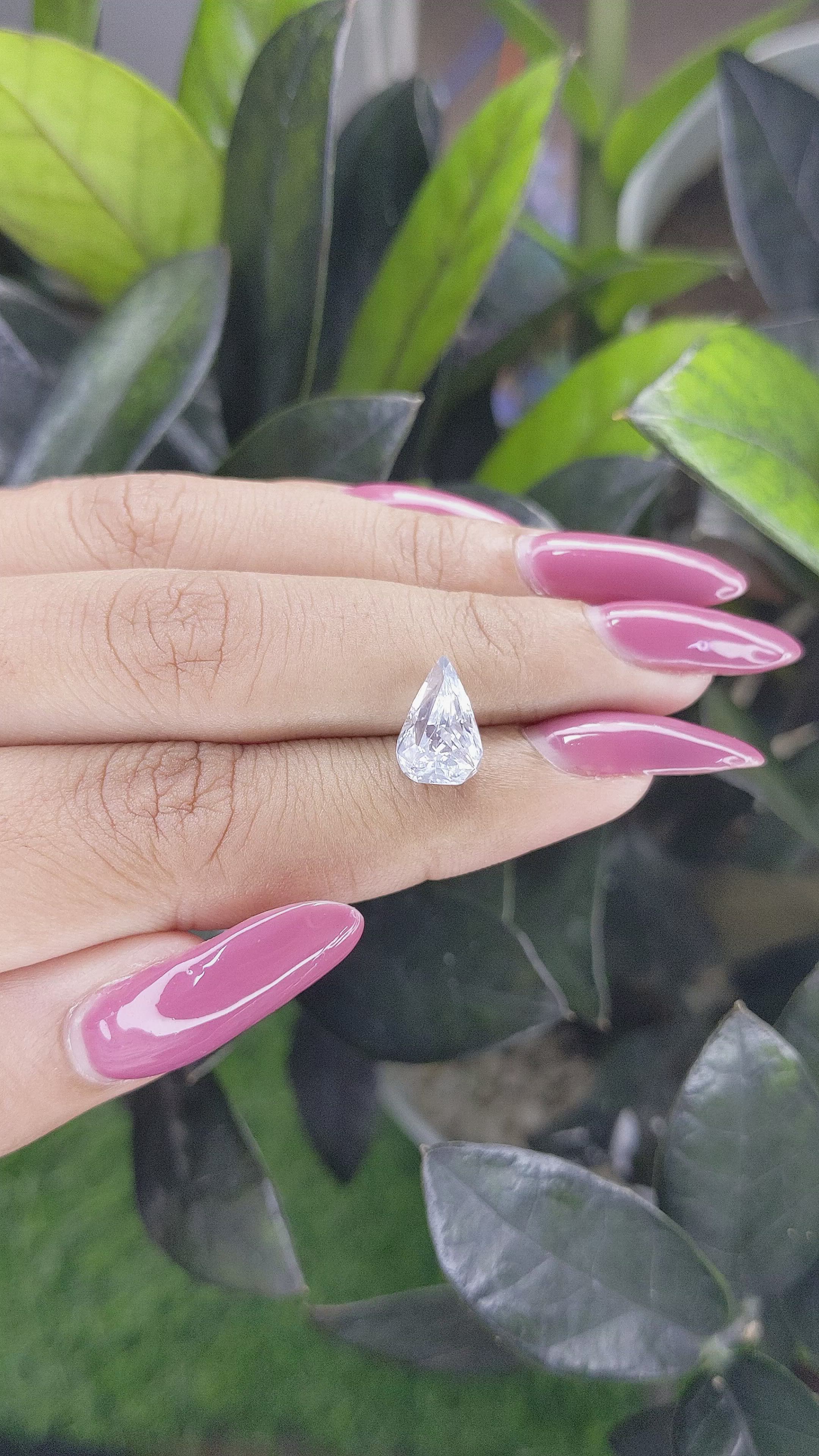 3.34 Ct. White Sapphire from Ceylon (Sri Lanka) Size Video