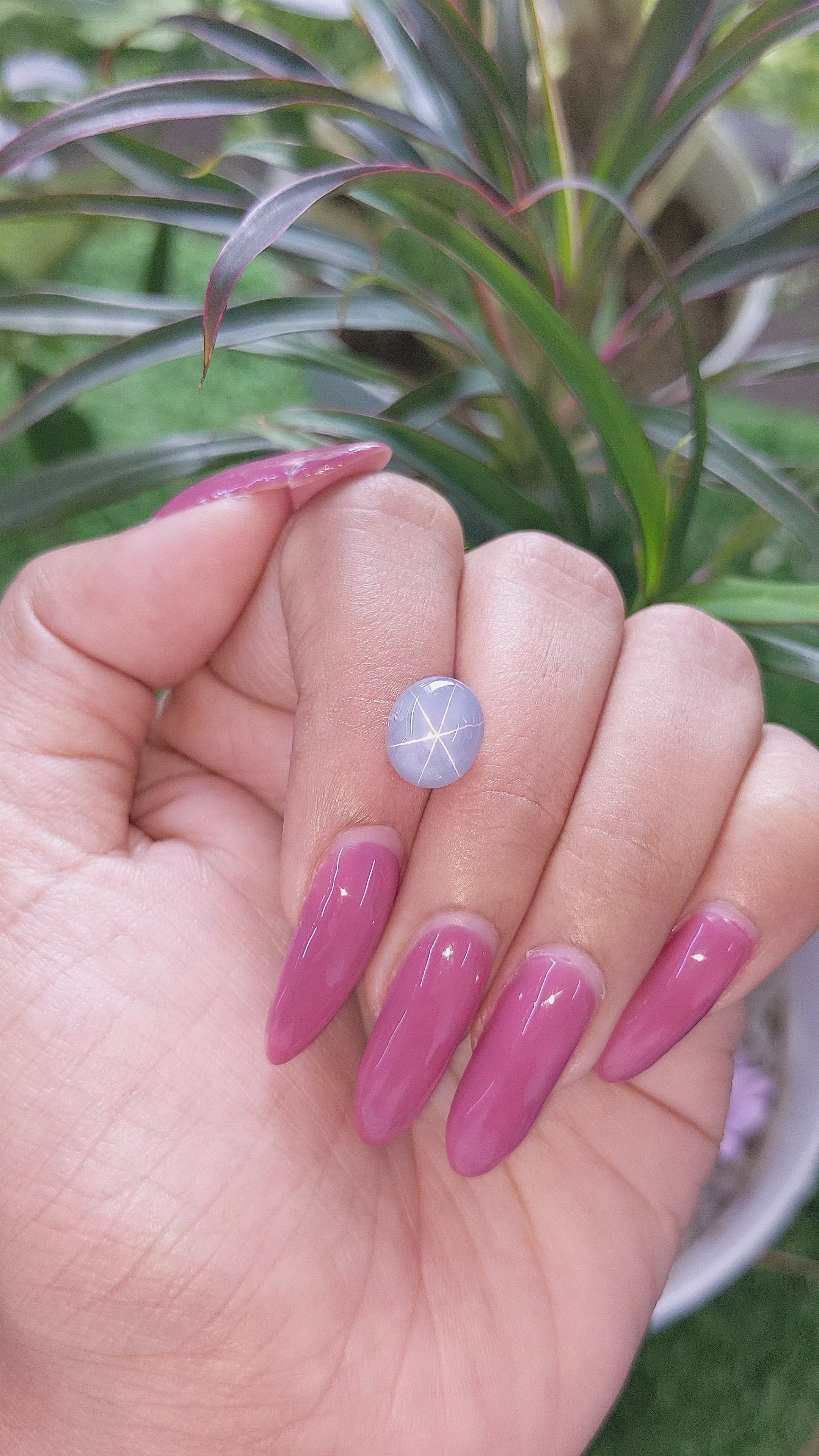 5.21 Ct. Greyish Blue Star Sapphire from Ceylon (Sri Lanka) Size Video